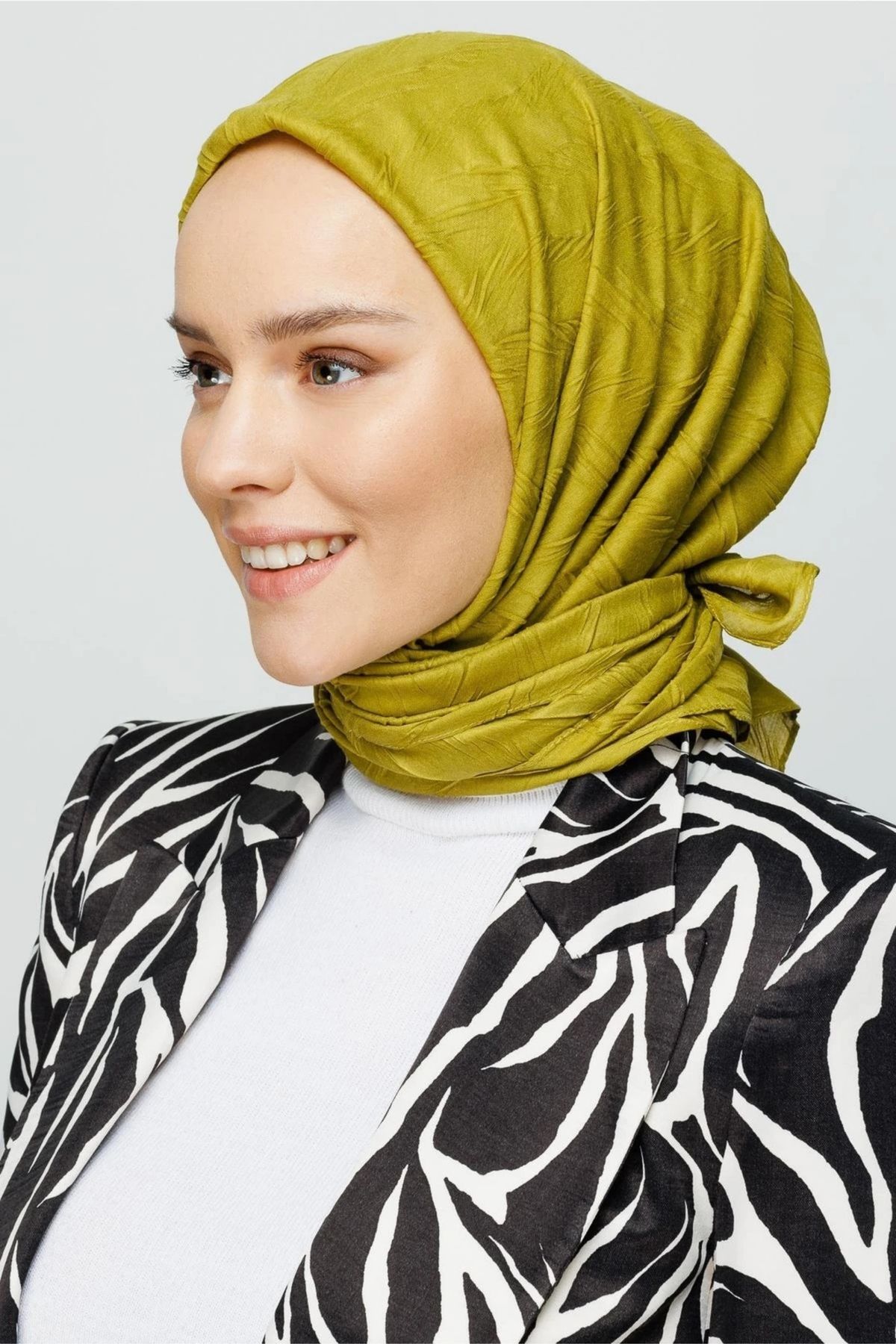 MENESSA Piliseli Bambu Eşarp Zeytin Yeşili