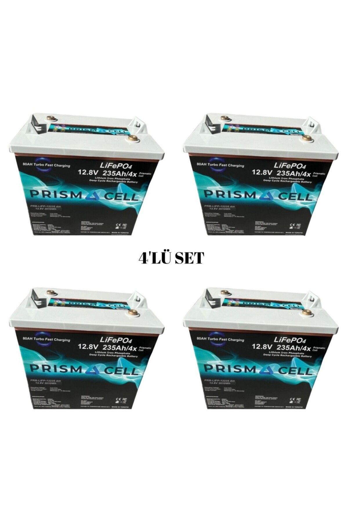 Prisma Cell Prısmacell Lifepo4 Golf Cart Batarya 48V 235Ah 4’Lü Set