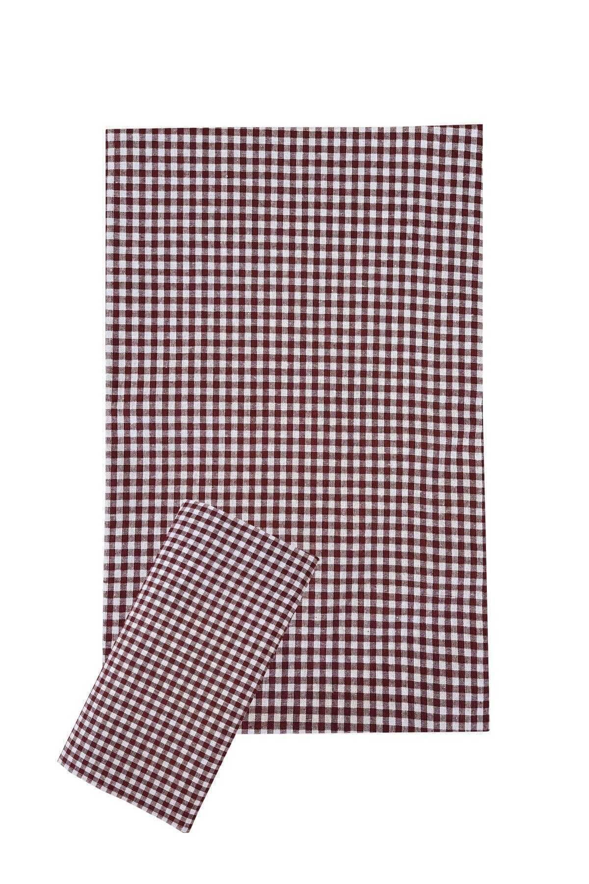 merland benvecocuk Zefir Desen Sofra Bezi Masa Örtüsü 170 x 170 Cm Bordo