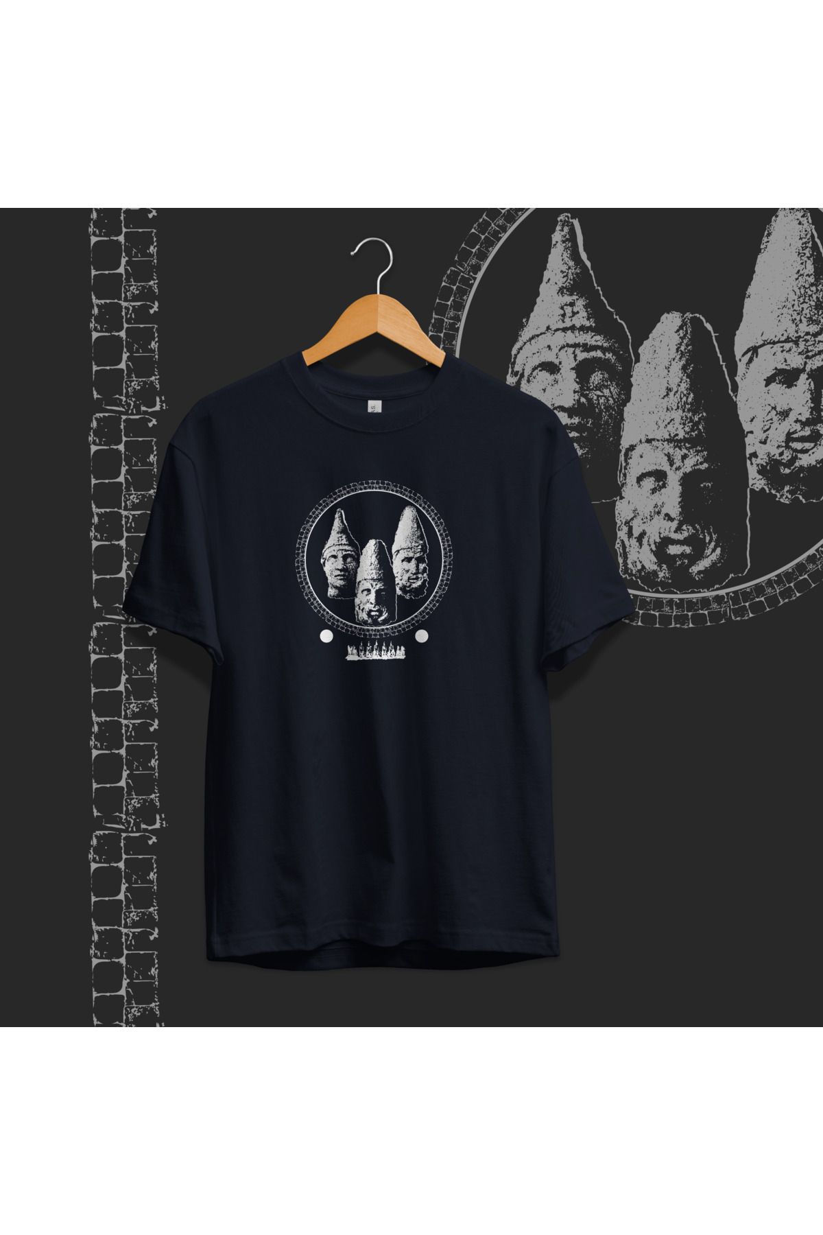 Hystoric Wear Nemrut Dağı Heykelleri Baskılı Basic T-shirt