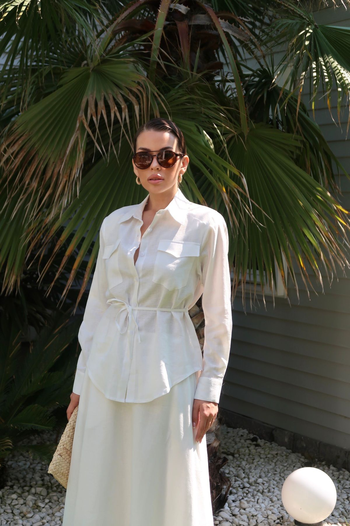 Swass Palma Summer Charlotte Keten Gömlek Beyaz