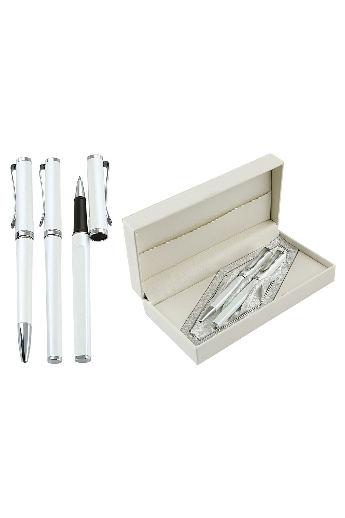 DA Accessories DERİ KUTULU KALEM SETİ HEDİYELİK ŞIK ROLLER VE TÜKENMEZ