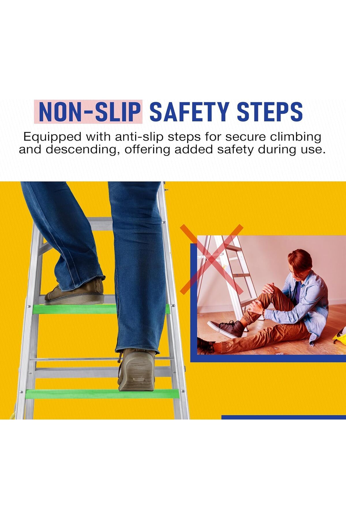 Mazaya Aluminium-Mazaya Aluminum Foldable Ladder 7 Steps 3
