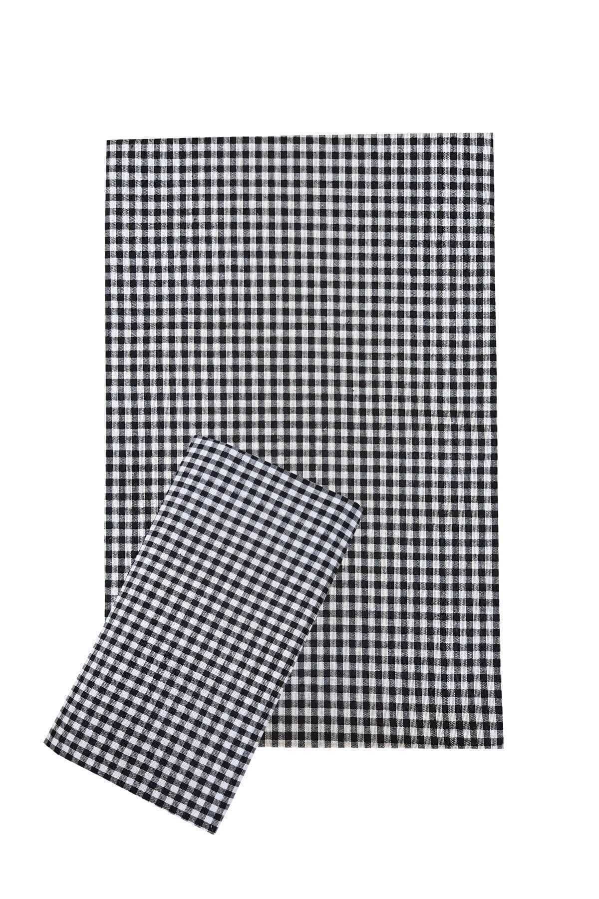merland benvecocuk Zefir Desen Sofra Bezi Masa Örtüsü 170 x 170 Cm Siyah