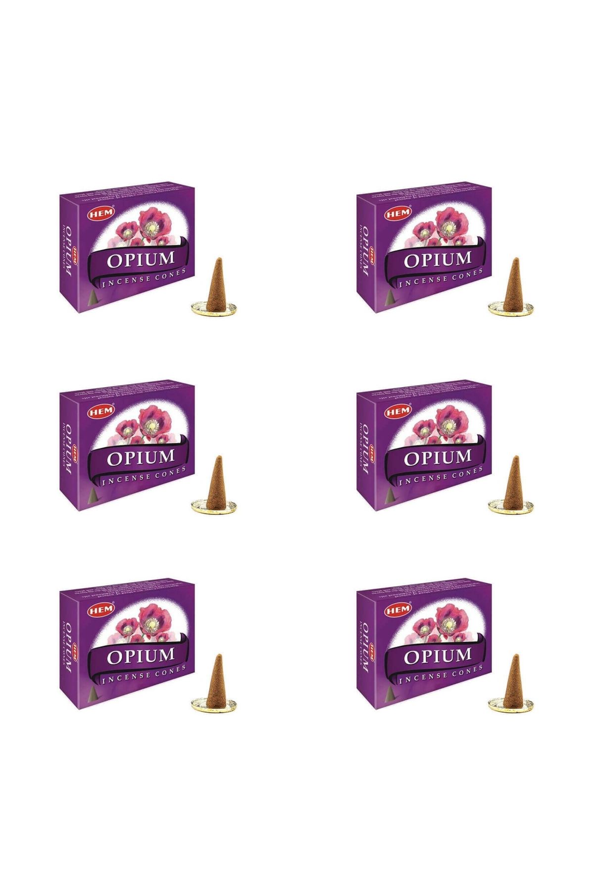 İkizler Hem opium 6 paket toplam 60 adet konik tütsü