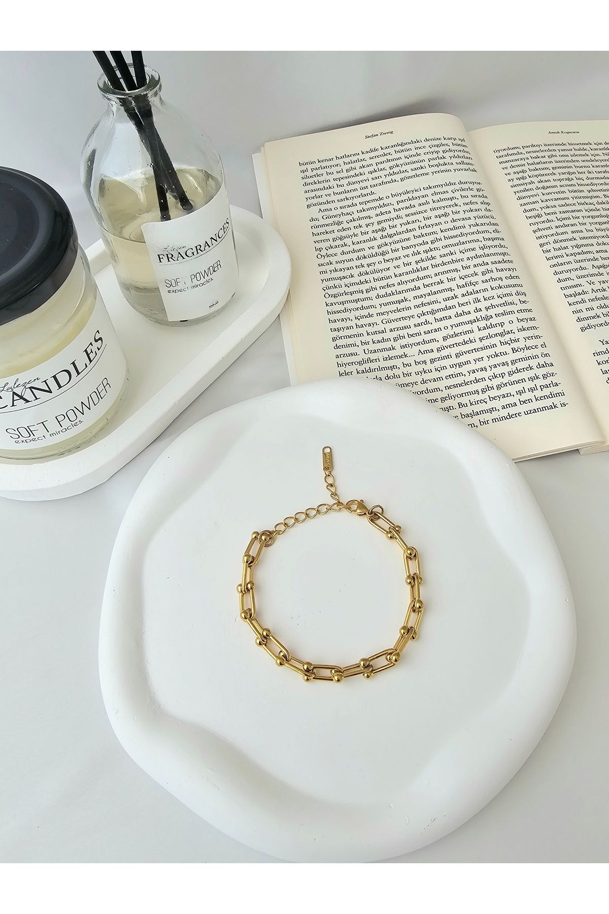 Zivazer Store Kadın çelik kararmaz iç içe geçmeli zincir model bileklik
