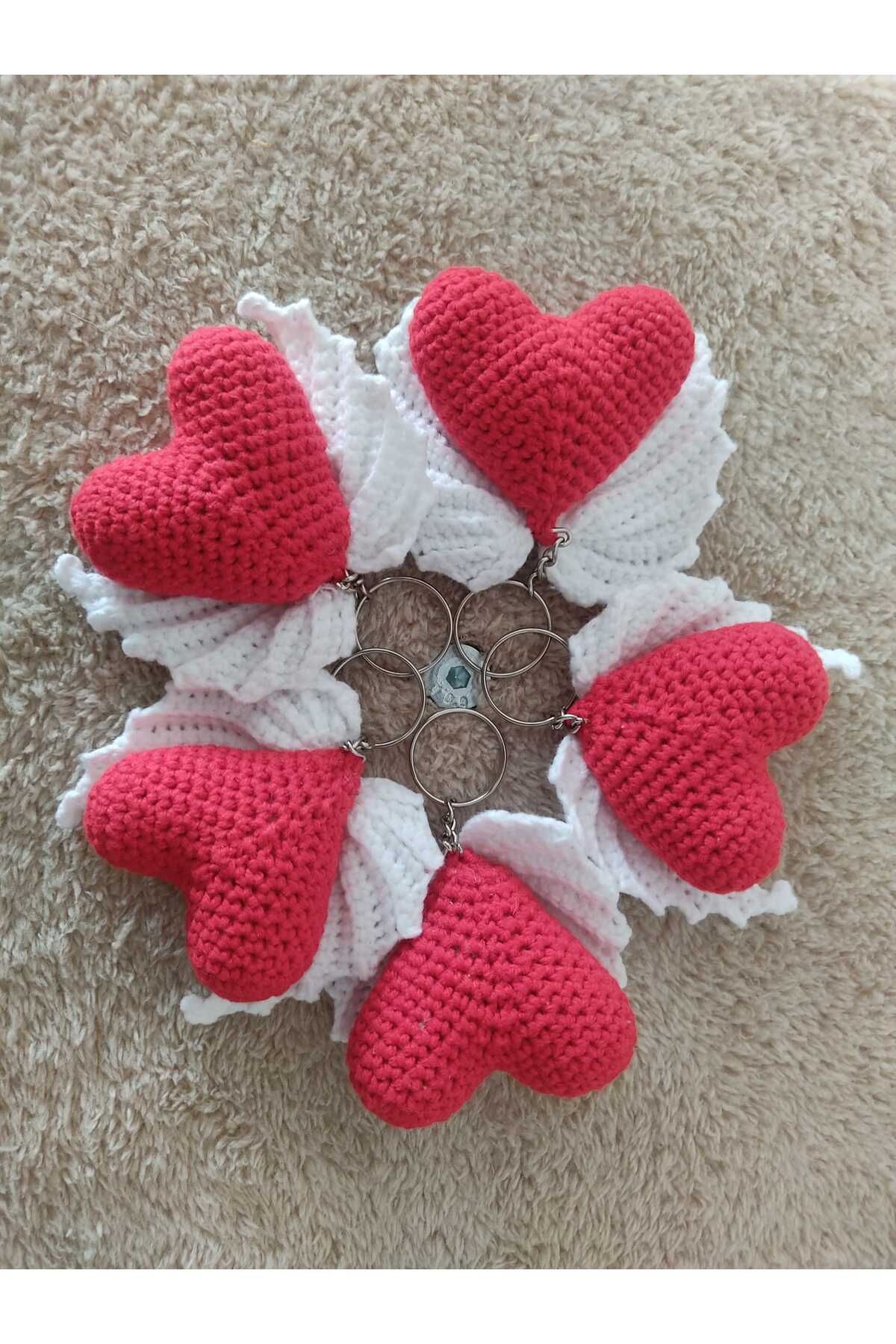 Asay Baskı Amigurumi Kalpli Anahtarlık 5'li