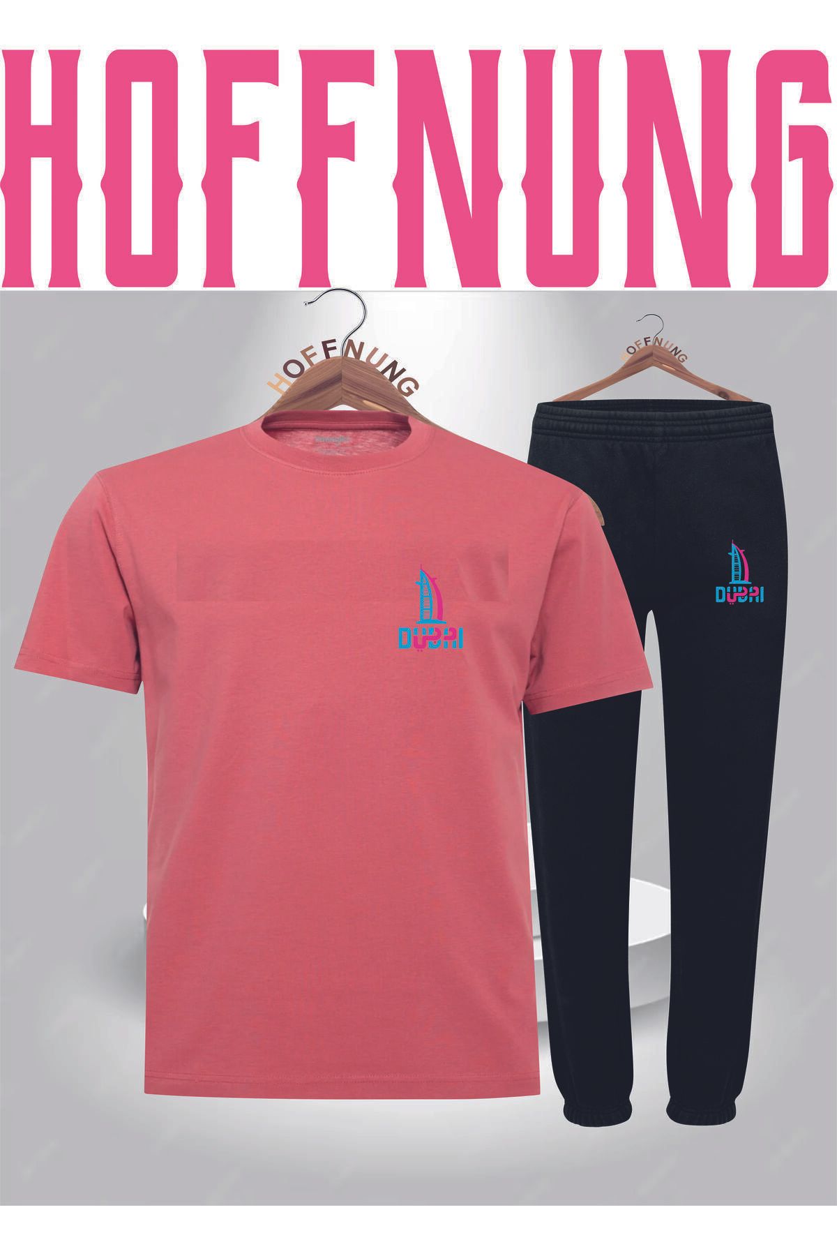 HOFFNUNG Full Pants Unisex Burj Alarab Dubaı Baskılı Full Pants Set 2'li