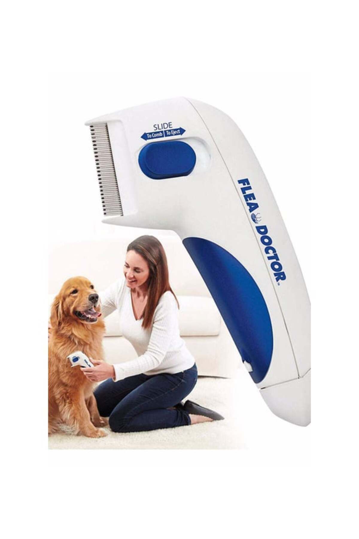 Fixport Flea Doctor Kedi ve Köpekler için Pilli Pire Tarağı