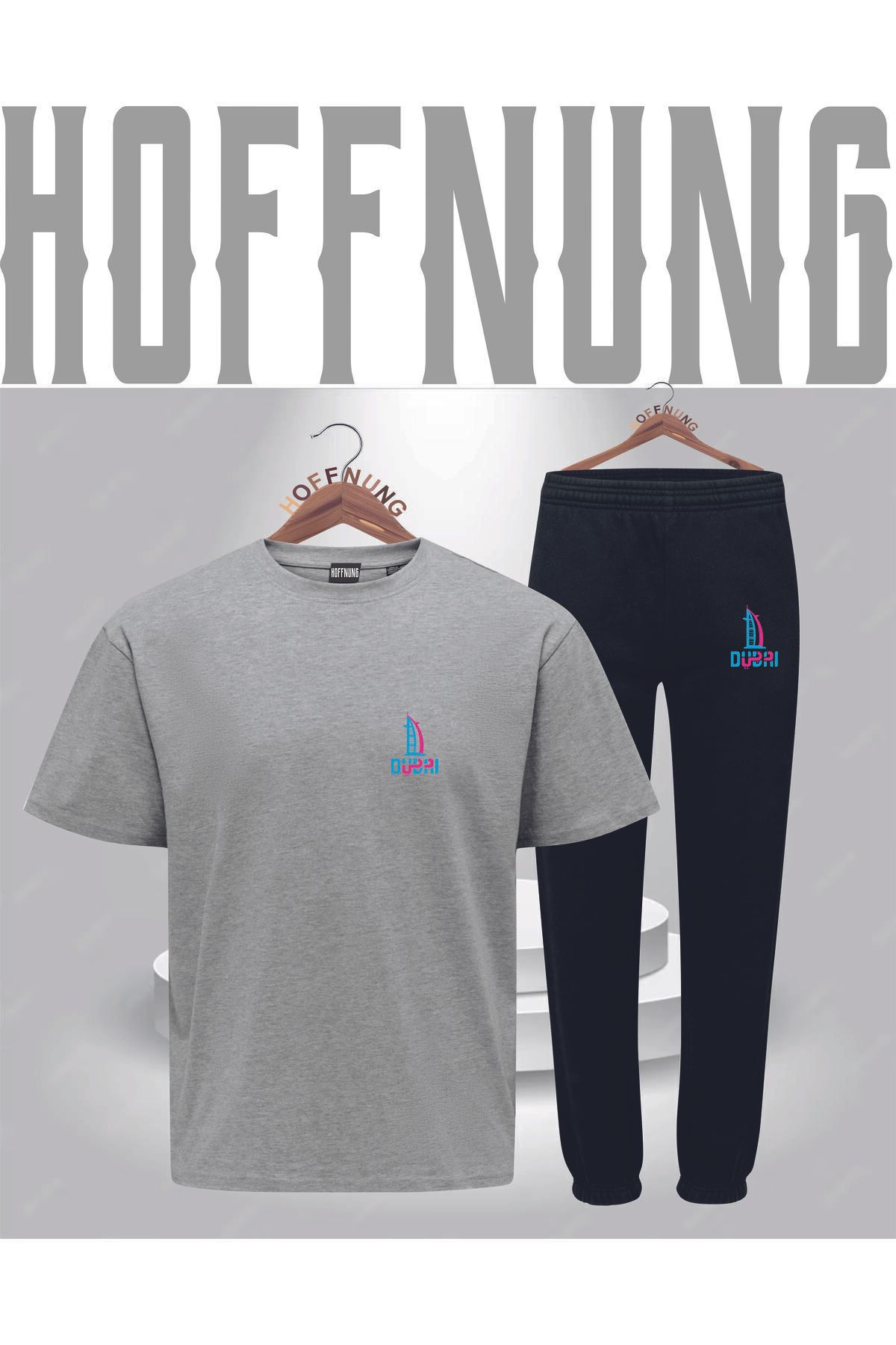 HOFFNUNG Unisex BURJ ALARAB DUBAI Baskılı HOFFNUNG FULL PANTS SET 2'li