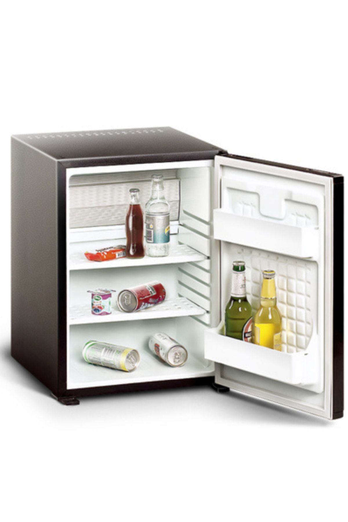 ISM Siyah 40 Litre Mini Buzdolabı Sessiz Otel Tipi Minibar Dolabı Cam Kapılı Şarap İçecek Soğutucu