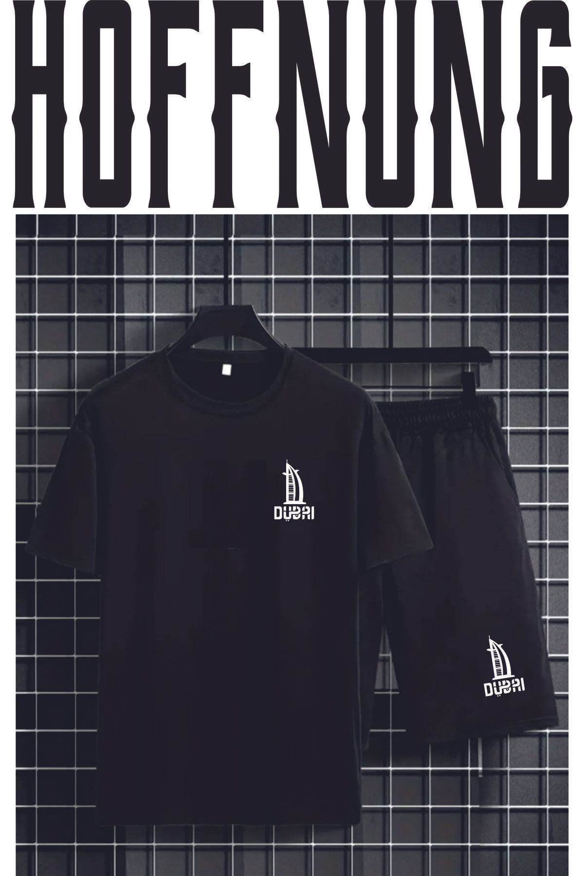 HOFFNUNG Full Shorts Oversizeburj 1 Colour Baskılı Hoffnunf Penye Şort Yazlık Takım