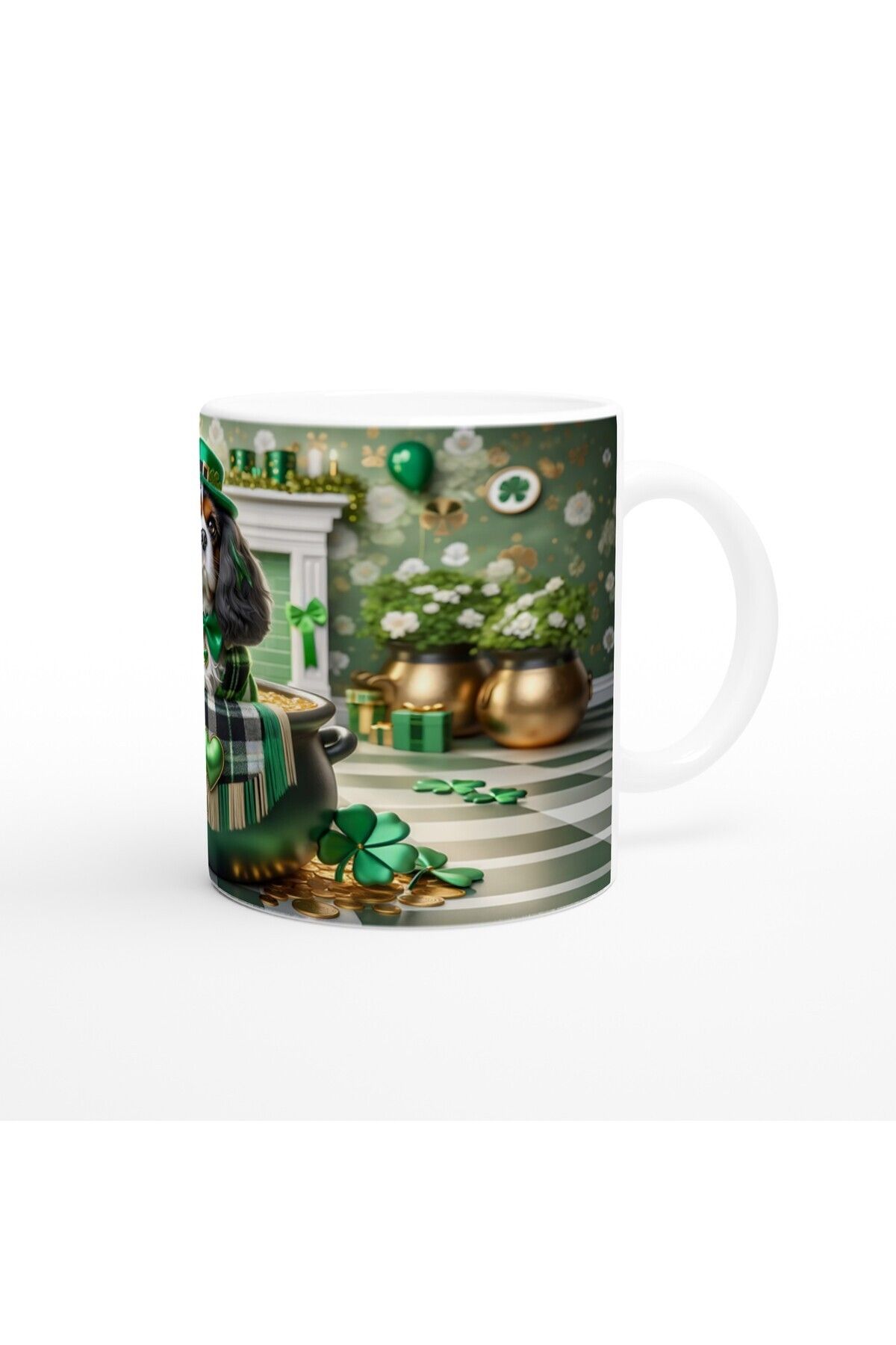 MESCHAIN-Cavalier King Charles Looking from the Pot of Luck Themed Printed Mug 3