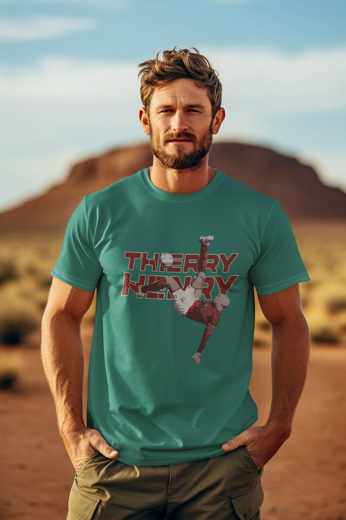 Biy Store Thierry Henry rövaşata fotoğraf forma baskılı unisex kadın erkek kısa kollu tişört t-shirt