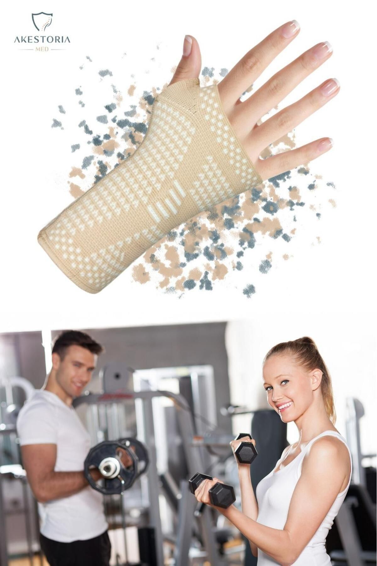 SerenityHaven Spor El Bilek Desteği Ve Bandajı Bej Rengi Tek Parça SD-003