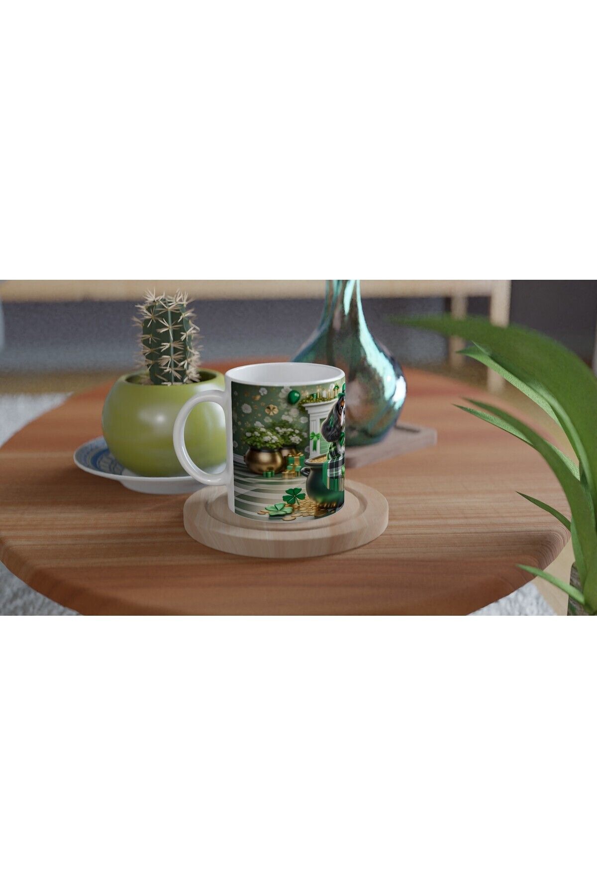 MESCHAIN-Cavalier King Charles Looking from the Pot of Luck Themed Printed Mug 4