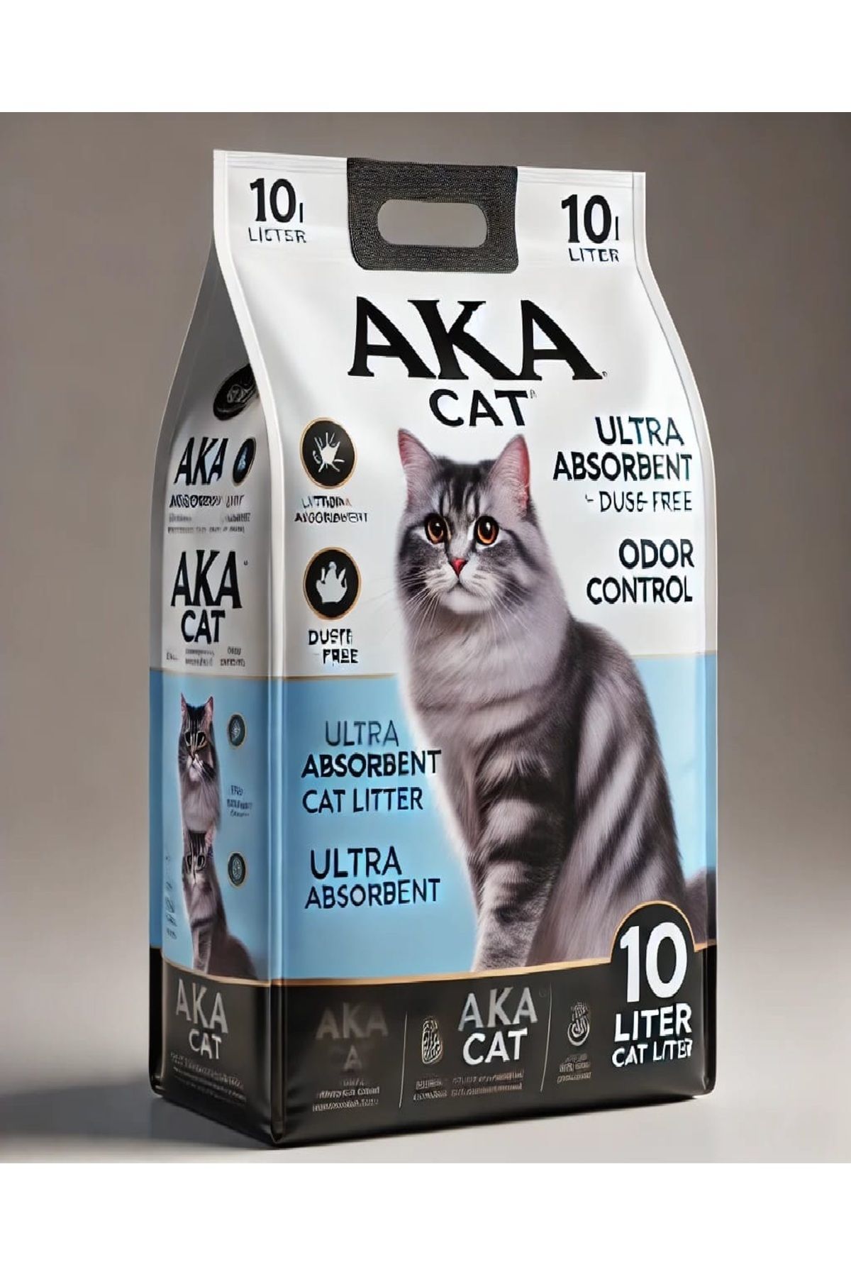AKACAT Marsilya Sabunu Kokulu Gri Bentonit Kedi Kumu 10 Lt