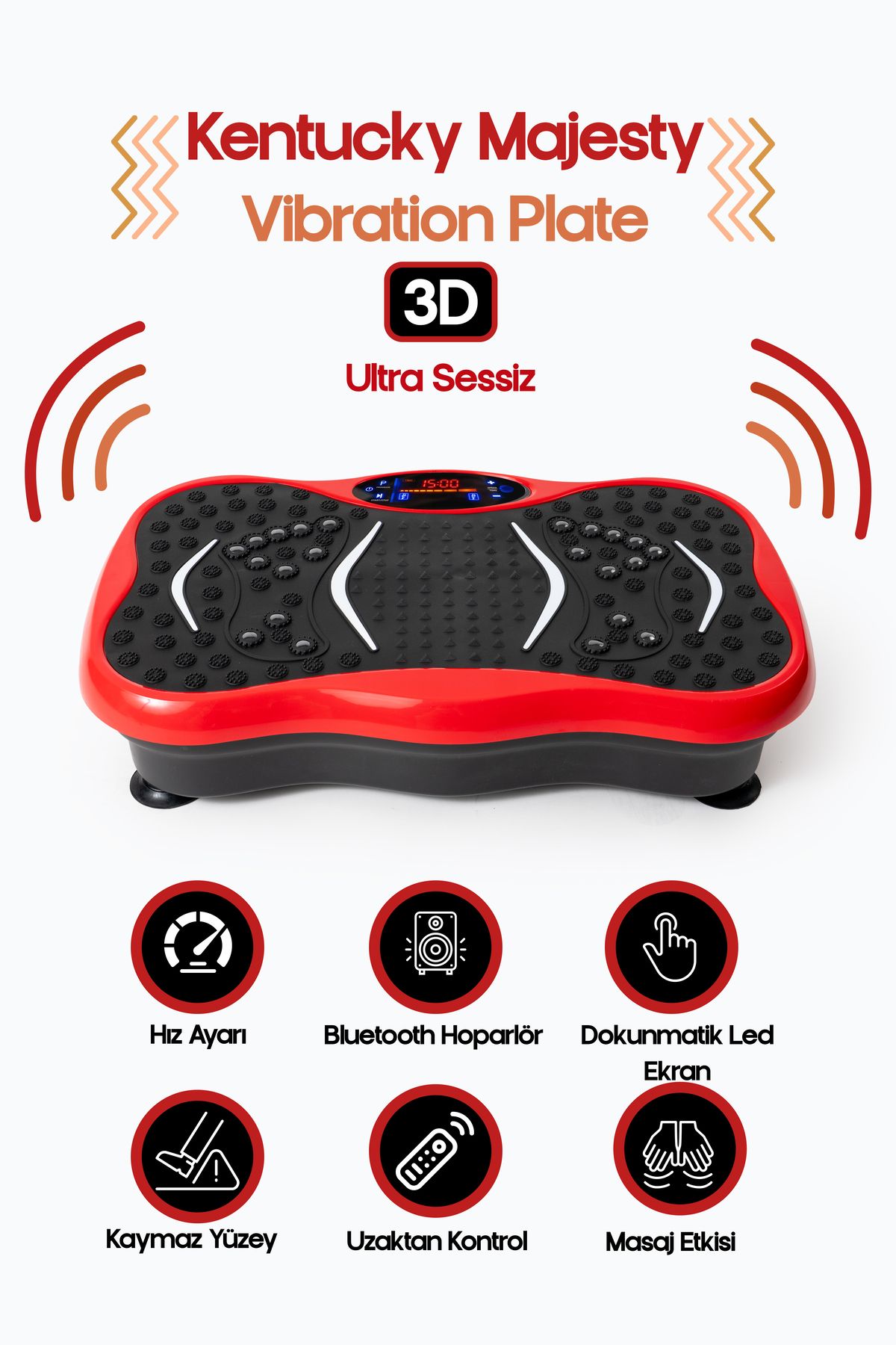 Kentucky Majesty 3d 5 Programlı Titreşimli Spor Kondisyon Fitness Egzersiz Aleti Vipration Plate