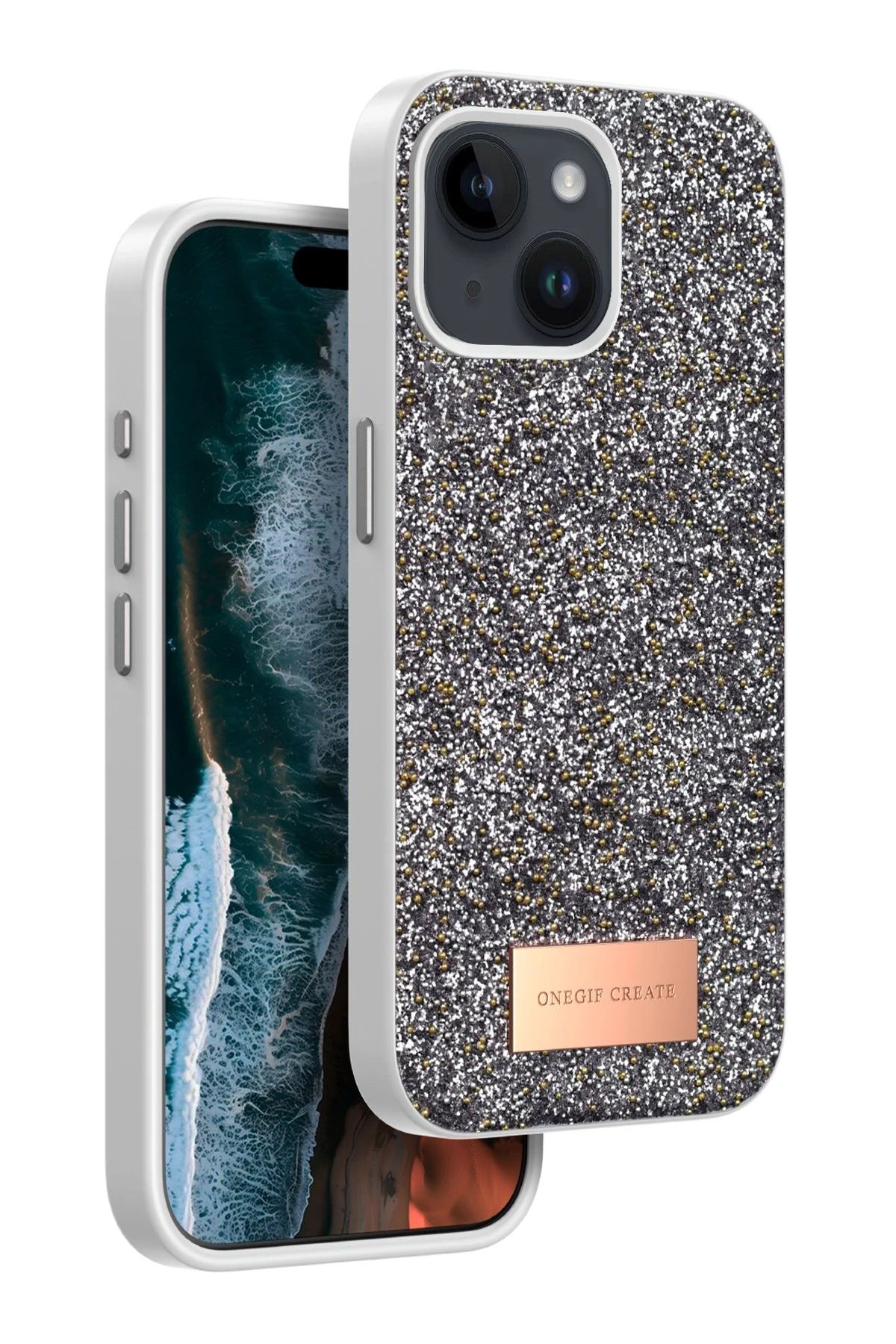 Zentico Apple iPhone 13 ve 14 Uyumlu Bright Simli Kılıf