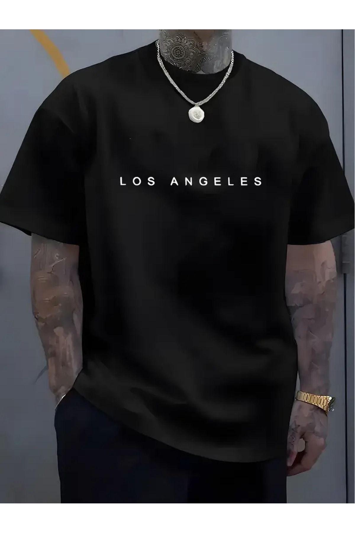FULL TOLERANCE YD DESİNG LOS ANGELES BASKILI OVERSİZE T-SHİRT