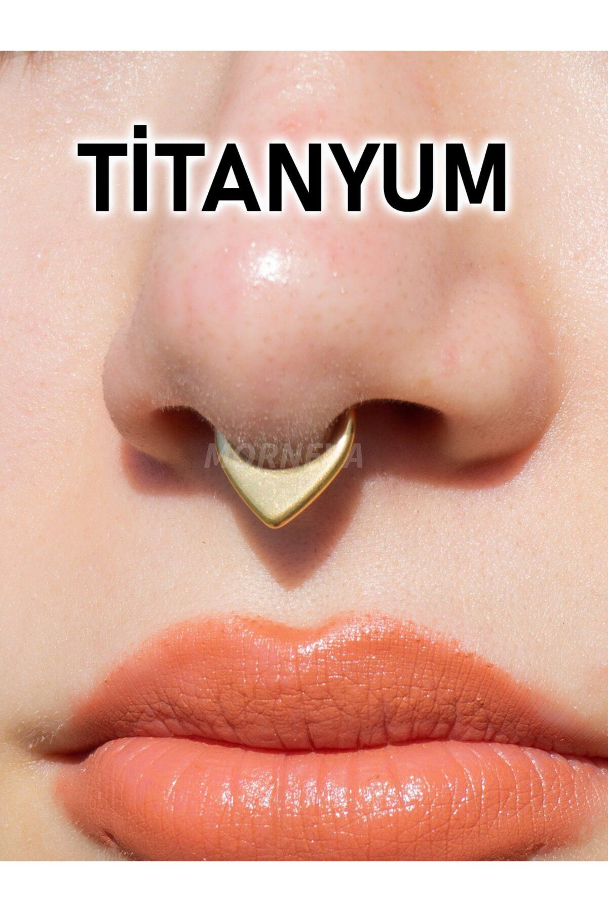 MORNEVA Titanyum Üçgen Kilitli Halka Daith Septum Piercingi