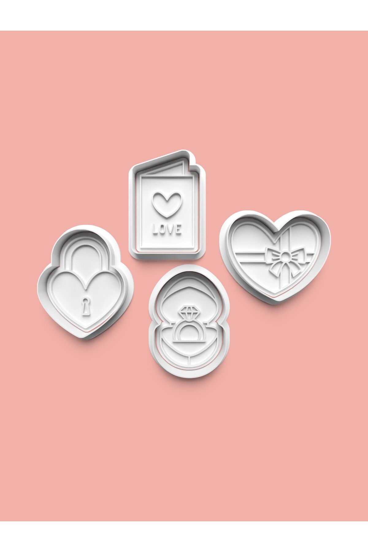 AKTASTORE LOVE Kurabiye Kalıbı 4'lü set