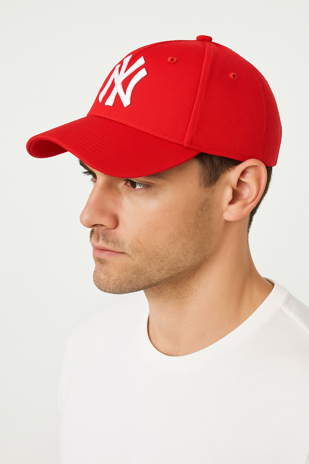 CosmoOutlet Erkek Kırmızı New York Logolu Şapka Ayarlanabilir Spor Baseball Kep