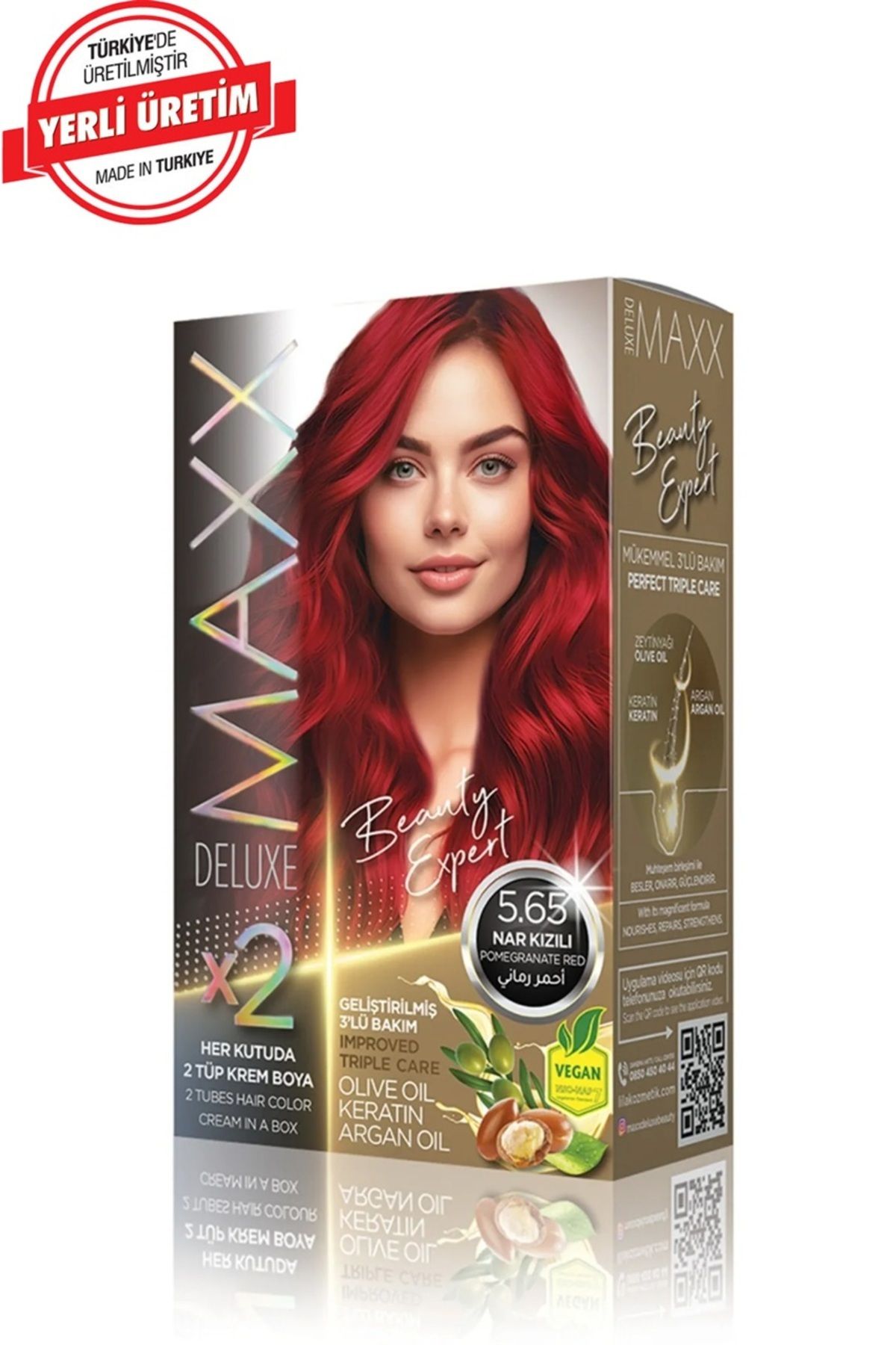 MAXX DELUXE BEAUTY Keratinli Saç Boya Seti 2 Tüp + 2 Oksidan 34 Harika Renk Seçeneği
