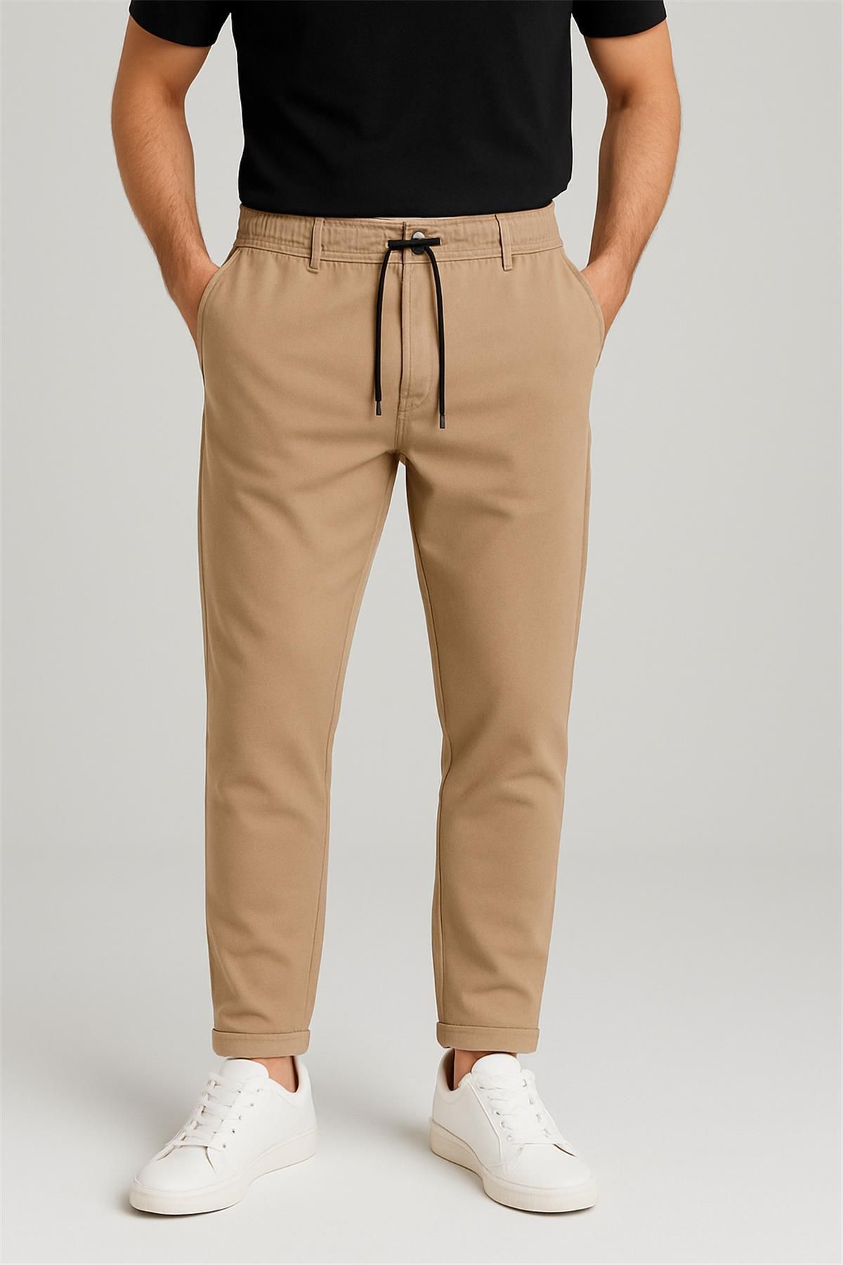 Trend07 ZAR KUMAŞ PANTALON BEJ