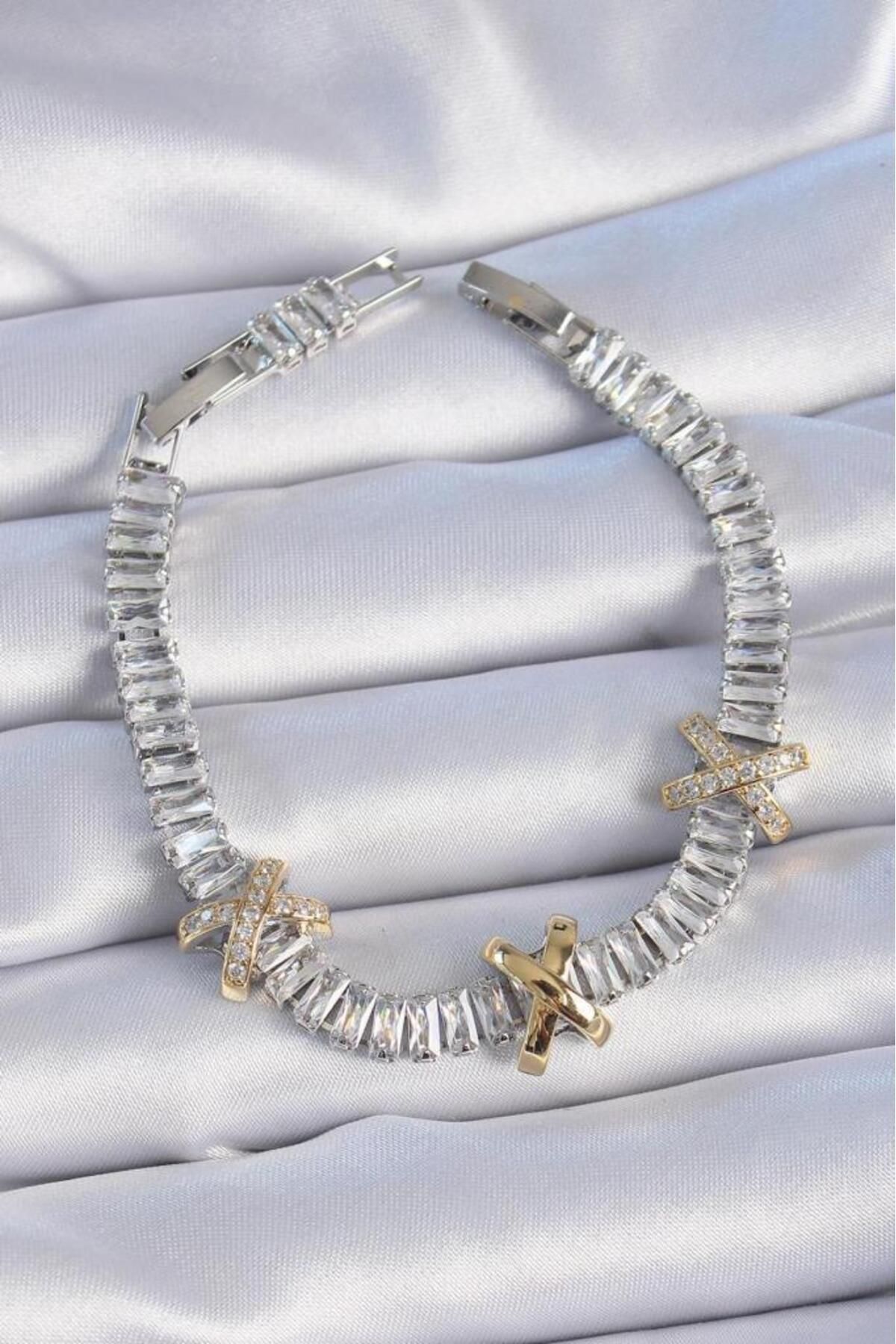 trendy time t & t Zirkon Taşlı Baget Su Yolu XOXO Model Kadın Bileklik