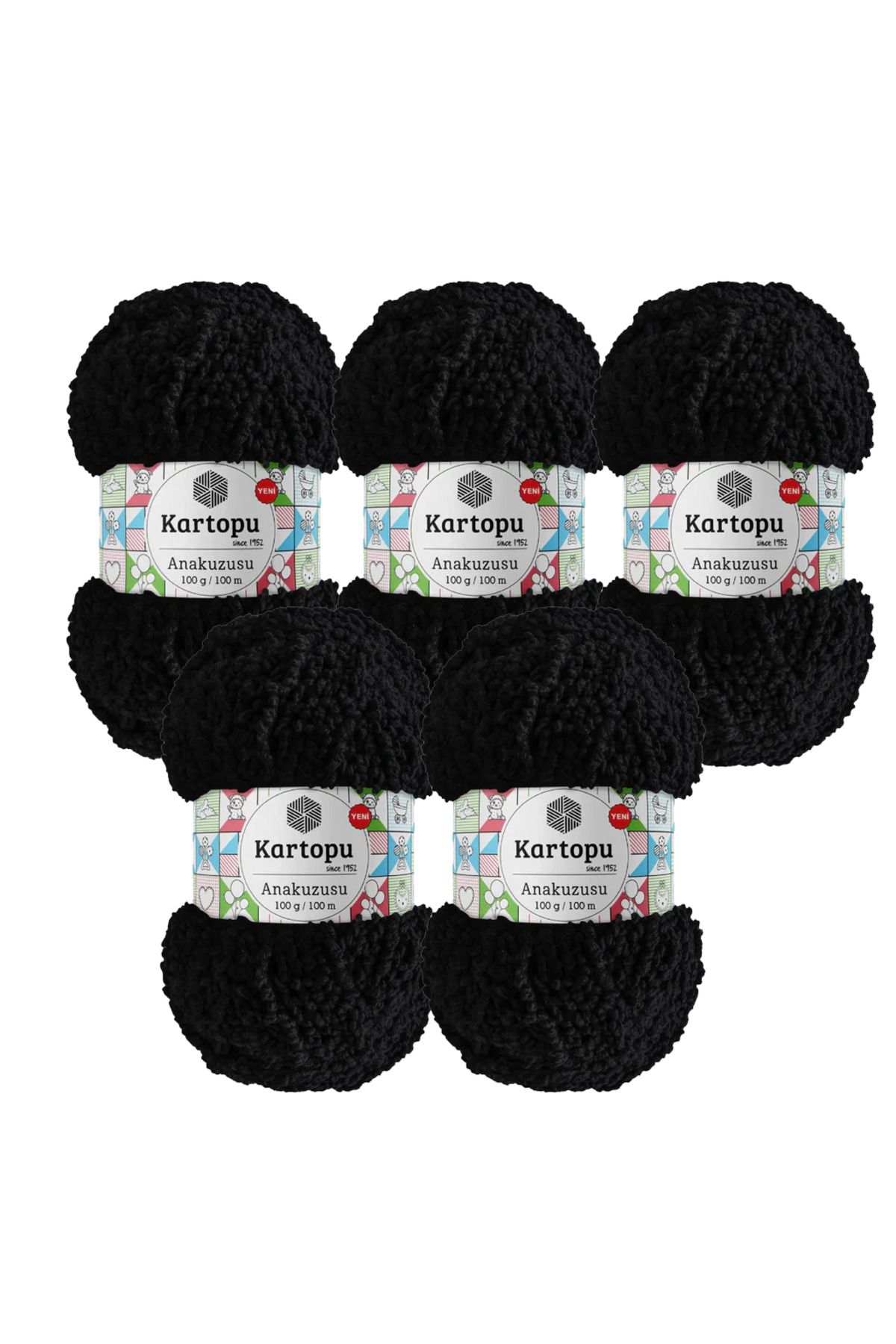 Kartopu Anakuzusu Bebek Örgü İpliği 5’li Paket – 100g x 5 – %100Polyester - Yumuşak, Peluş Doku