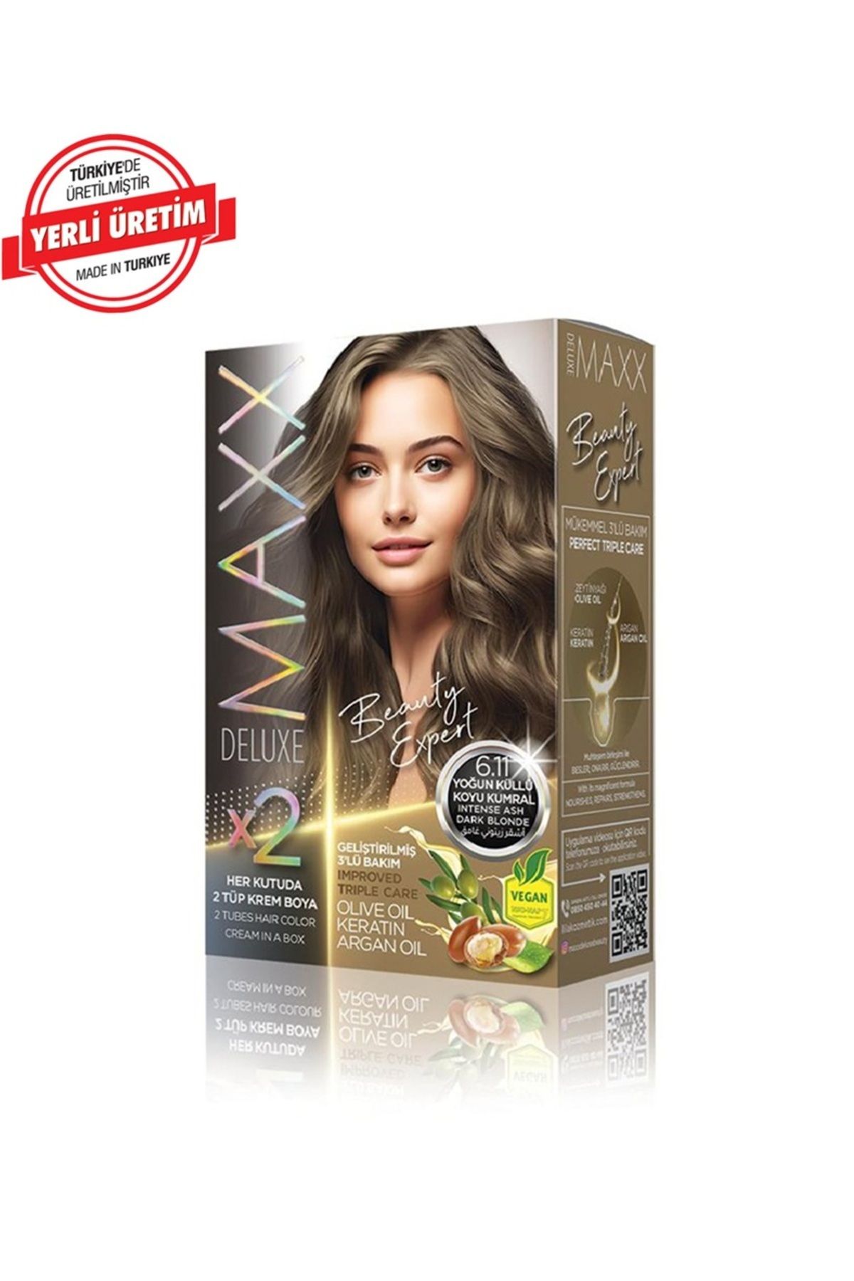 MAXX DELUXE BEAUTY Keratinli Saç Boya Seti 2 Tüp + 2 Oksidan 34 Harika Renk Seçeneği
