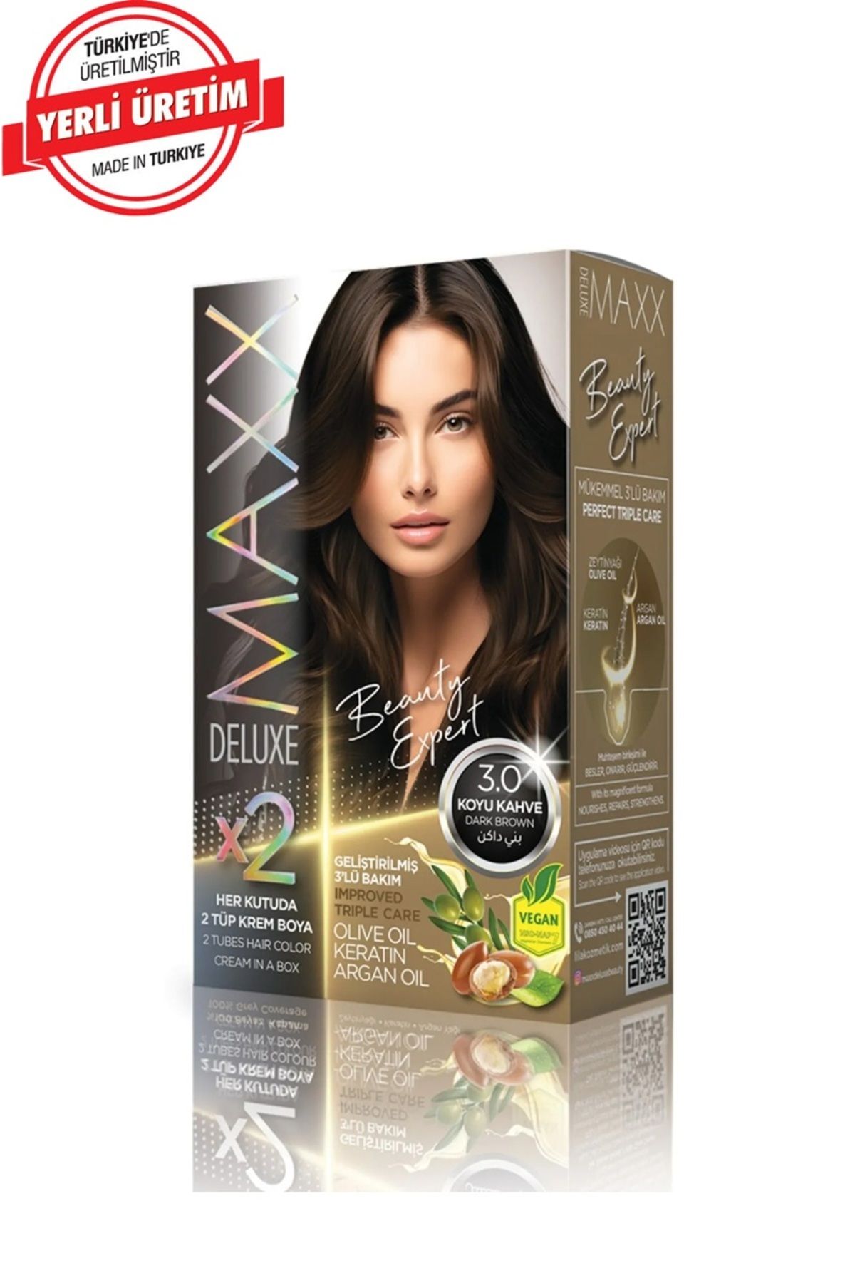 MAXX DELUXE BEAUTY Keratinli Saç Boya Seti 2 Tüp + 2 Oksidan 34 Harika Renk Seçeneği