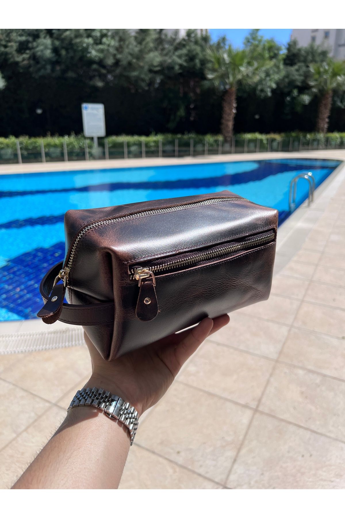 ÖzkanAccessory Trend Kahve Crazy Deri El Çantası