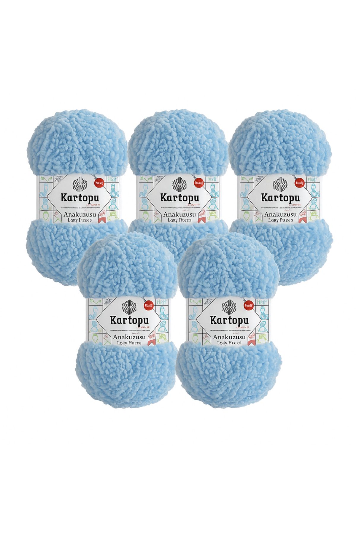 Kartopu Anakuzusu Bebek Örgü İpliği 5’li Paket – 100g x 5 – %100Polyester - Yumuşak, Peluş Doku
