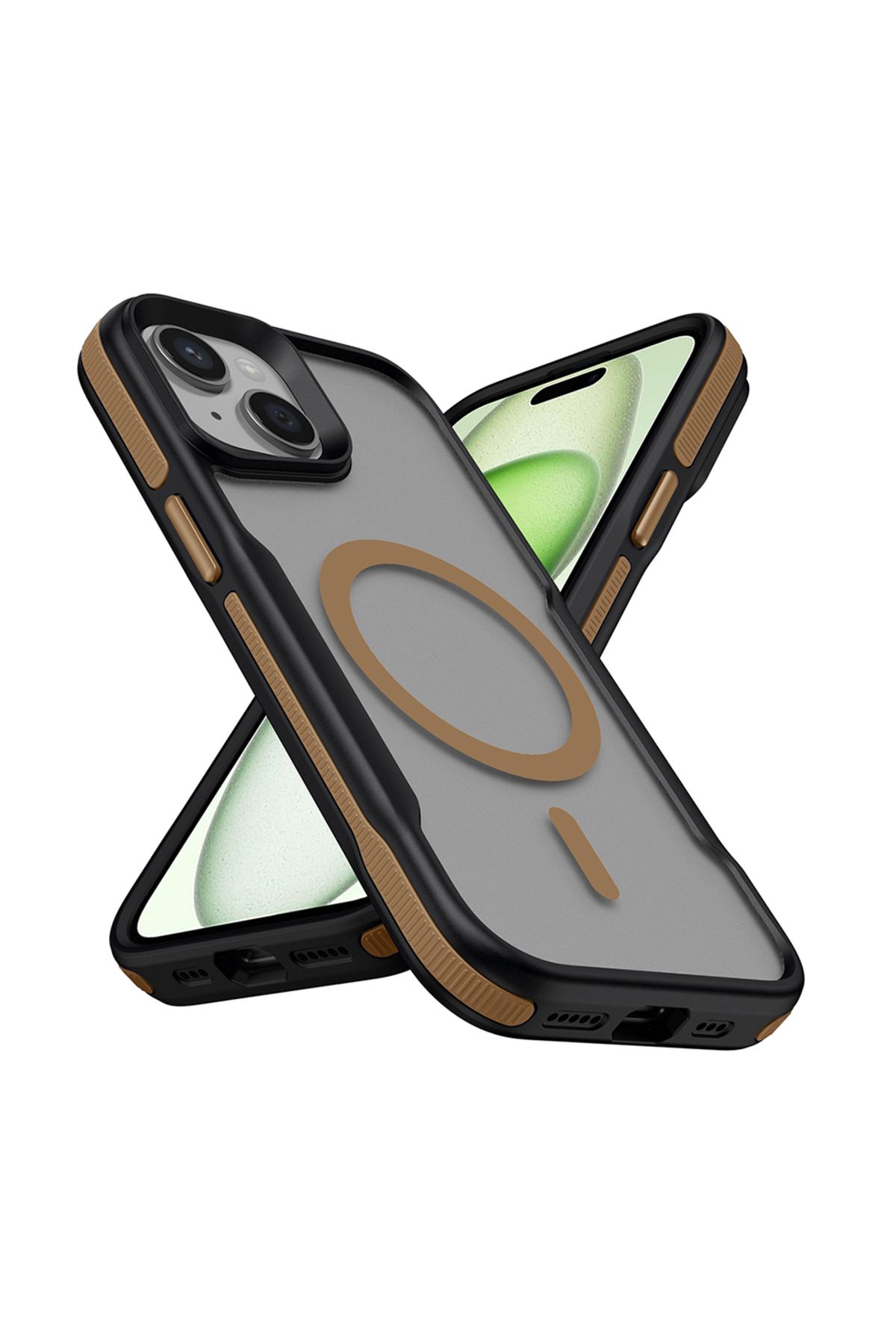 Cepustik Telefon Aksesuarları iPhone 14 Kılıf M-safe Şarj Özellikli Renkli Kenar Airbag Şeritli Lamer Kılıf