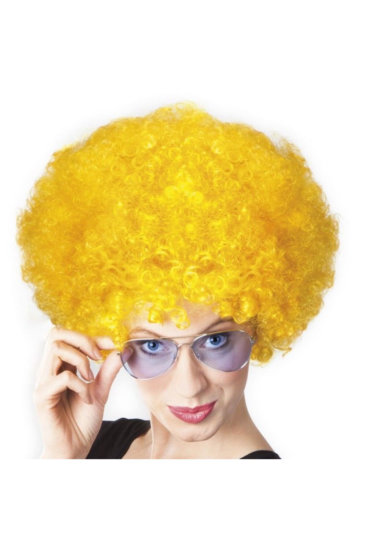 Yuba Avm Nessiworld Sarı Renk Kıvırcık Afro Bonus Peruk
