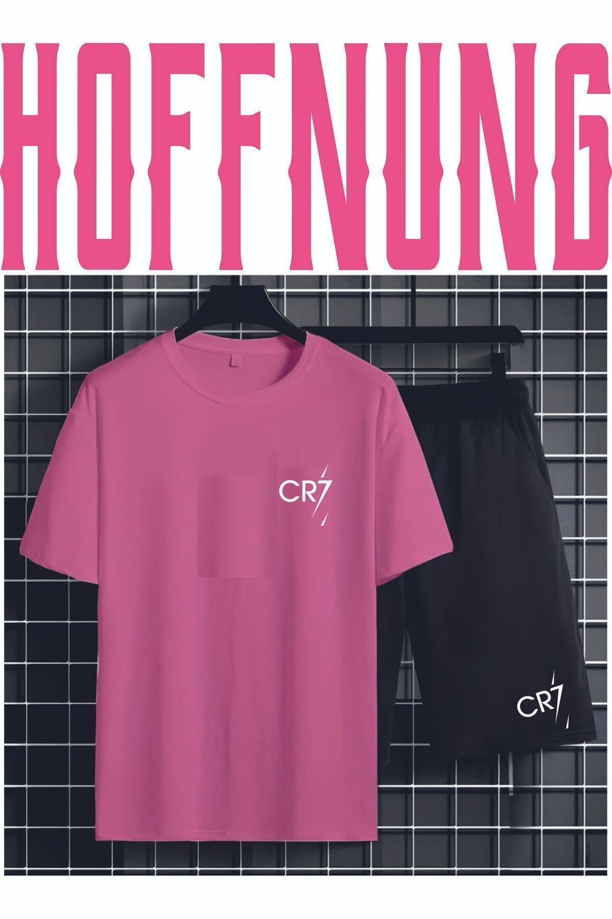 HOFFNUNG Full Shorts Oversize Cr&7 Baskılı Penye Şort Yazlık Takım