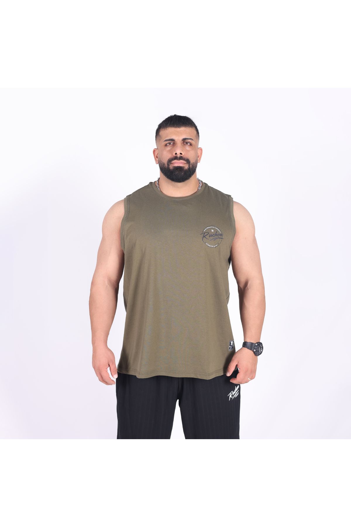 RUCHON NUTRITION Erkek Oversize Spor Tişört | %100 Pamuk Geniş Kalıp Gym T-Shirt - RUCHON Wide ATHLETE GYM Apparel