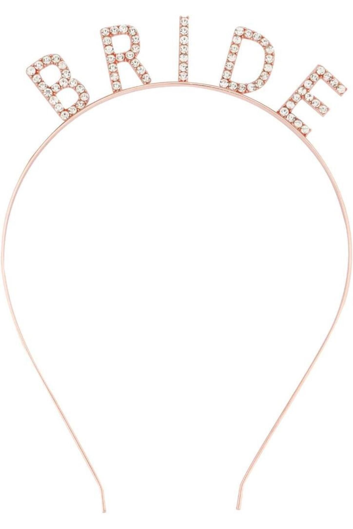 Yuba Avm Nessiworld Rose Gold Renk Bekarlığa Veda Kristal Taş Bride Tacı İthal 16x10 cm
