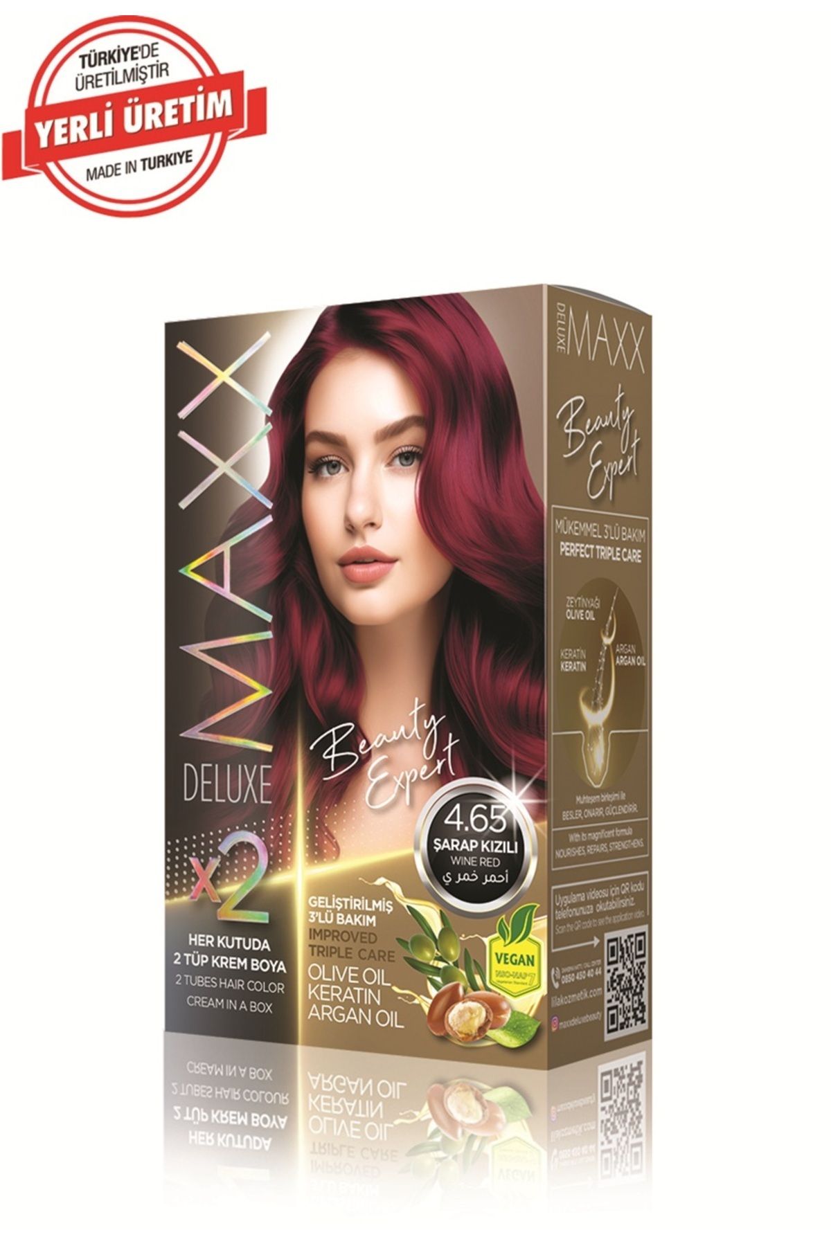 MAXX DELUXE BEAUTY Keratinli Saç Boya Seti 2 Tüp + 2 Oksidan 34 Harika Renk Seçeneği