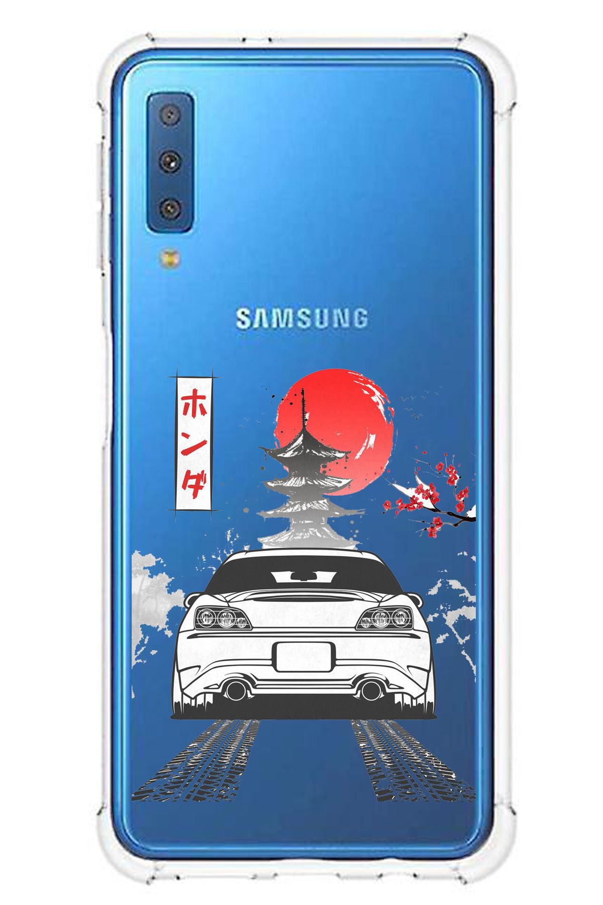 TechTree Samsung Galaxy A7 2018 Uyumlu S2000 Tasarımlı Şeffaf Silikon Kılıf