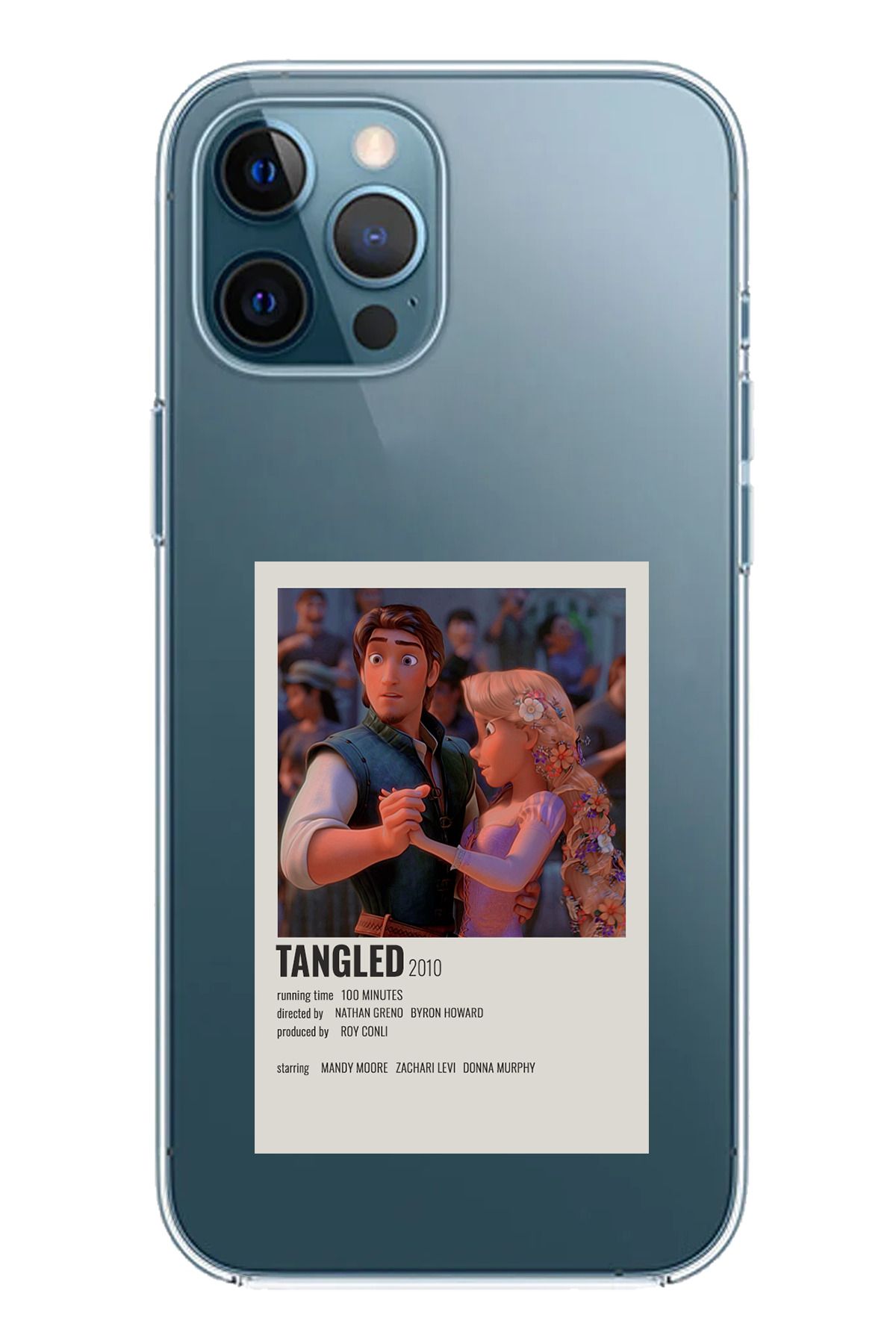 TechTree iPhone 12 Pro Max Uyumlu Rapunzel Tangled Tasarımlı Şeffaf Silikon Kılıf