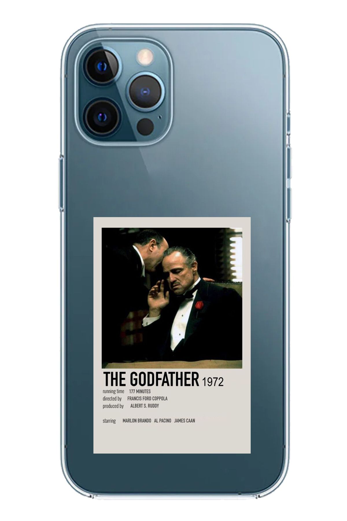 TechTree iPhone 12 Pro Max Uyumlu The GodFather Baba Poster Tasarımlı Şeffaf Silikon Kılıf