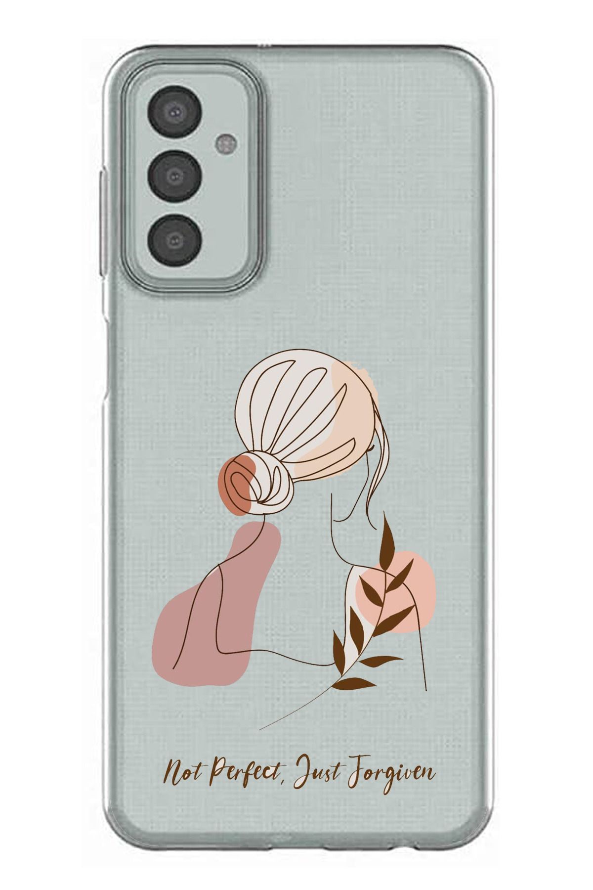 TechTree Samsung Galaxy M13 - M23 Uyumlu Not Perfect Just Forgiven Tasarımlı Şeffaf Silikon Kılıf