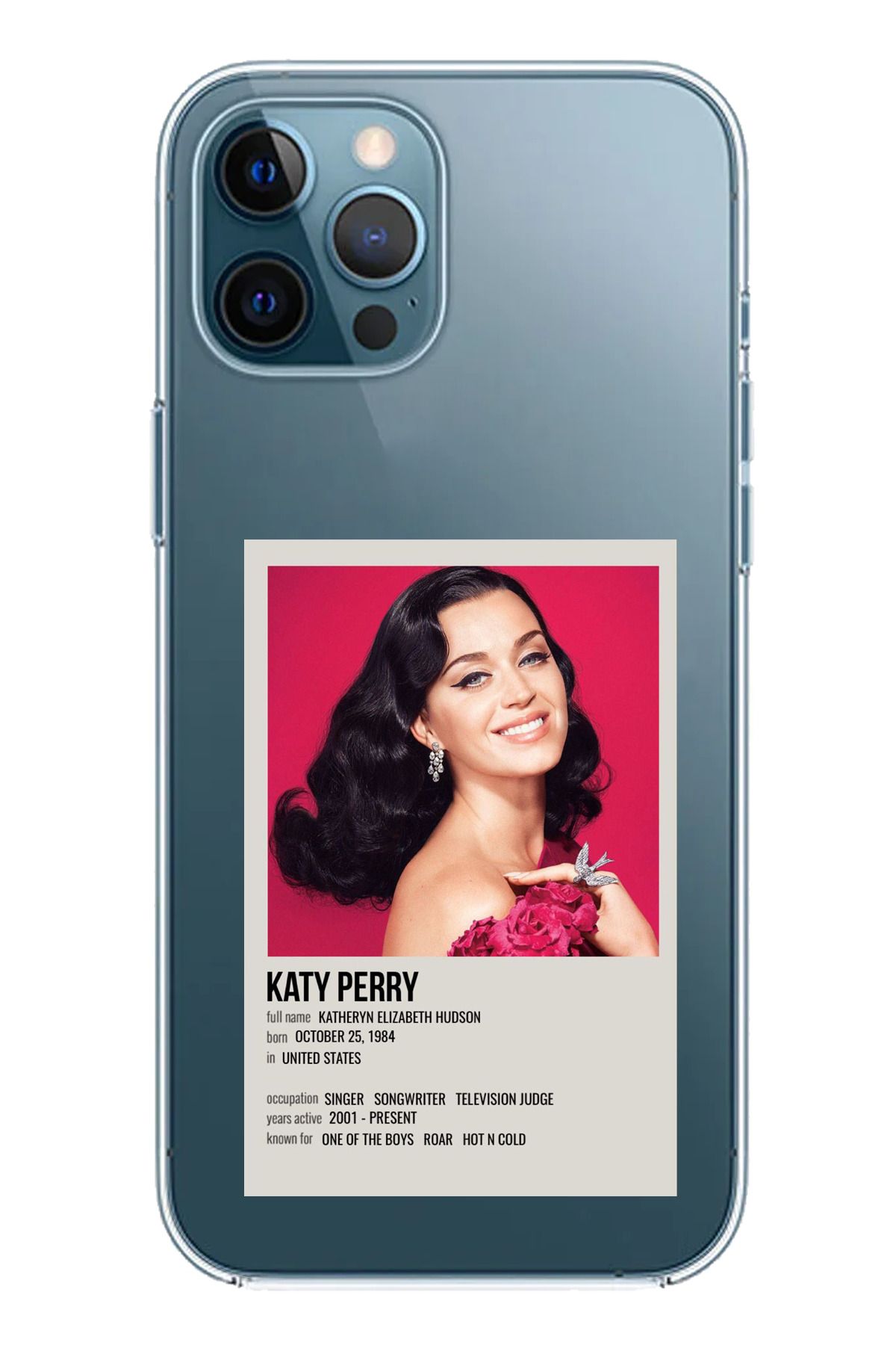 TechTree iPhone 12 Pro Max Uyumlu Katy Perry Şeffaf Silikon Kılıf