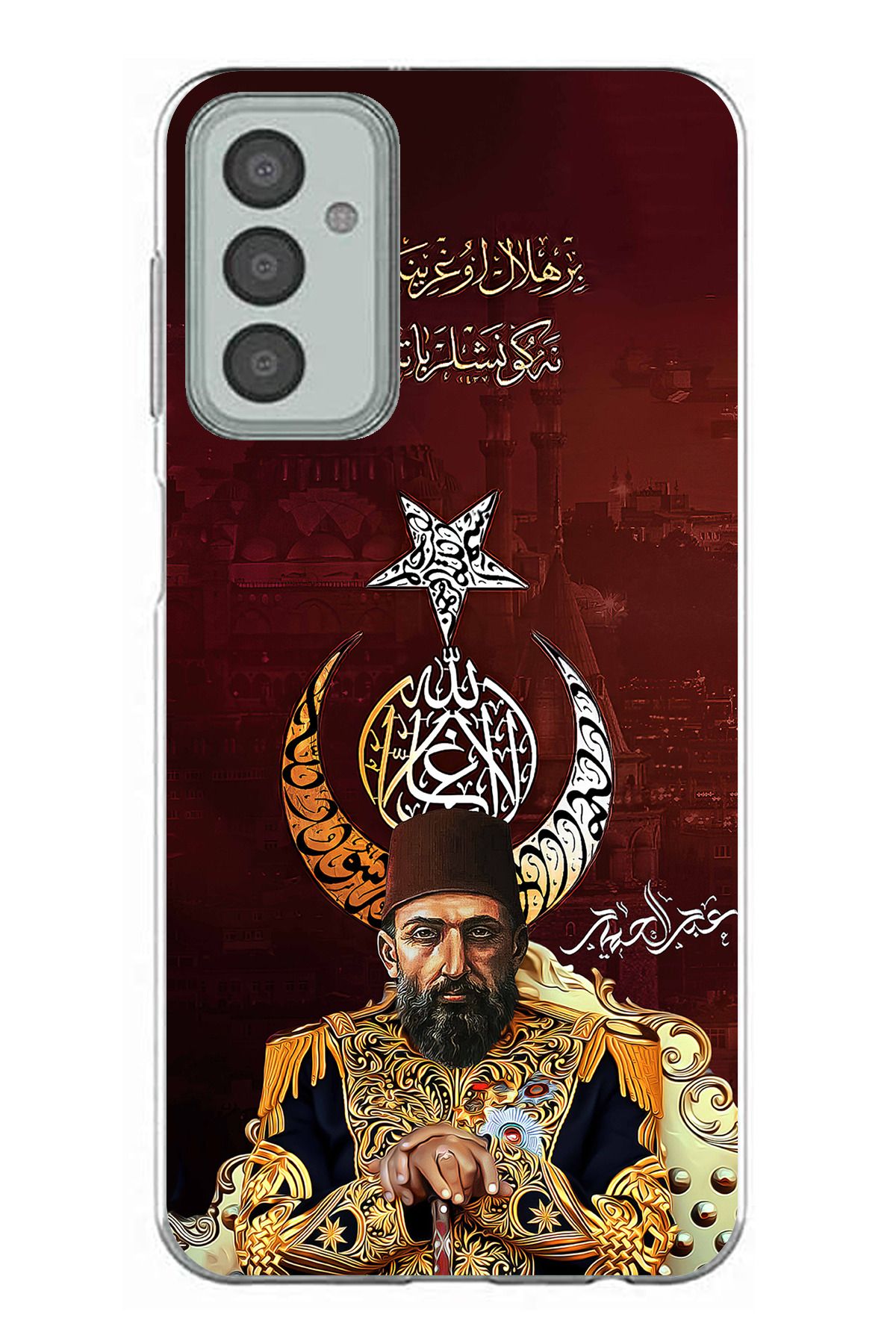TechTree Samsung Galaxy M13 - M23 Uyumlu Abdülhamid Han Şeffaf Silikon Kılıf