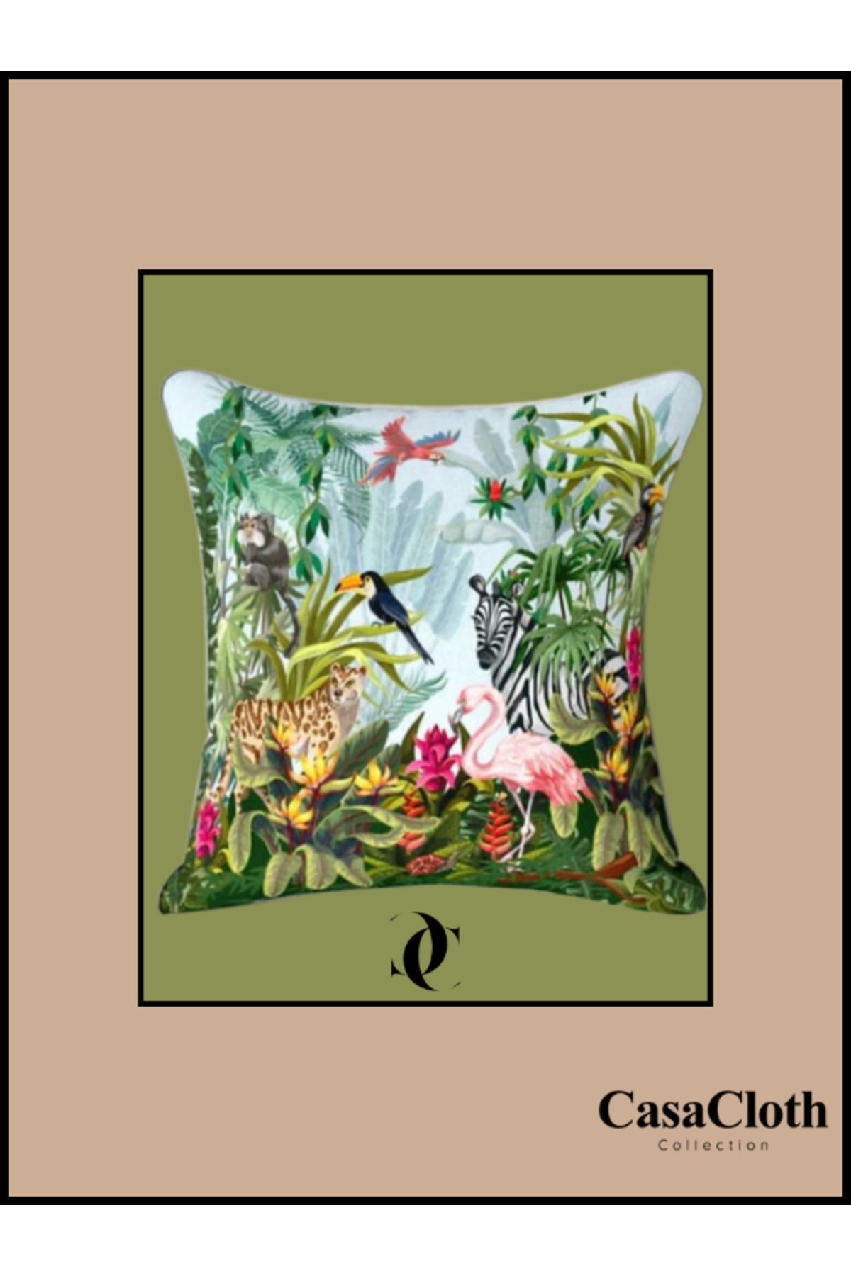 CASACLOTH "Animals " Dekoratif Dolgulu Kırlent 30x50 cm (İç Yastık Dahil) - Çok Renkli