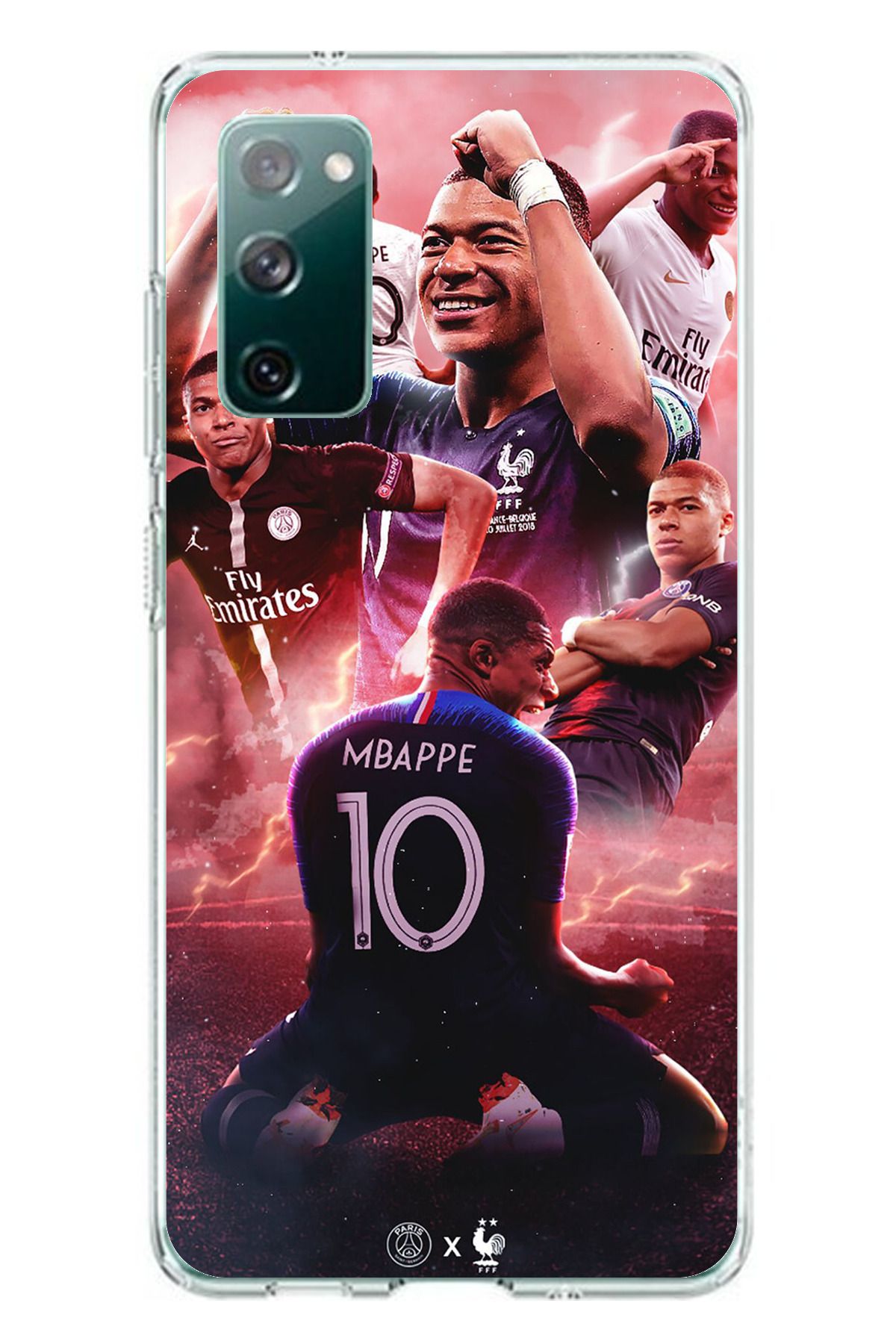 TechTree Samsung Galaxy S20 FE Uyumlu Mbappe Sevinçler Şeffaf Silikon Kılıf