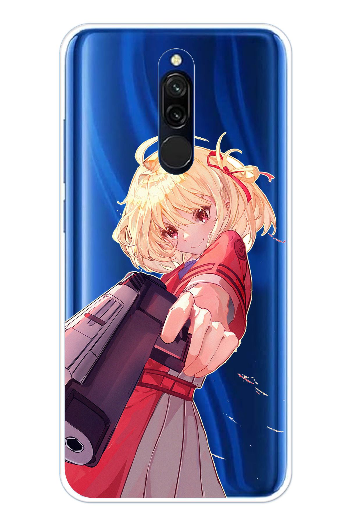 TechTree Redmi 8 Uyumlu Chisato Nishikigi Tasarımlı Şeffaf Silikon Kılıf